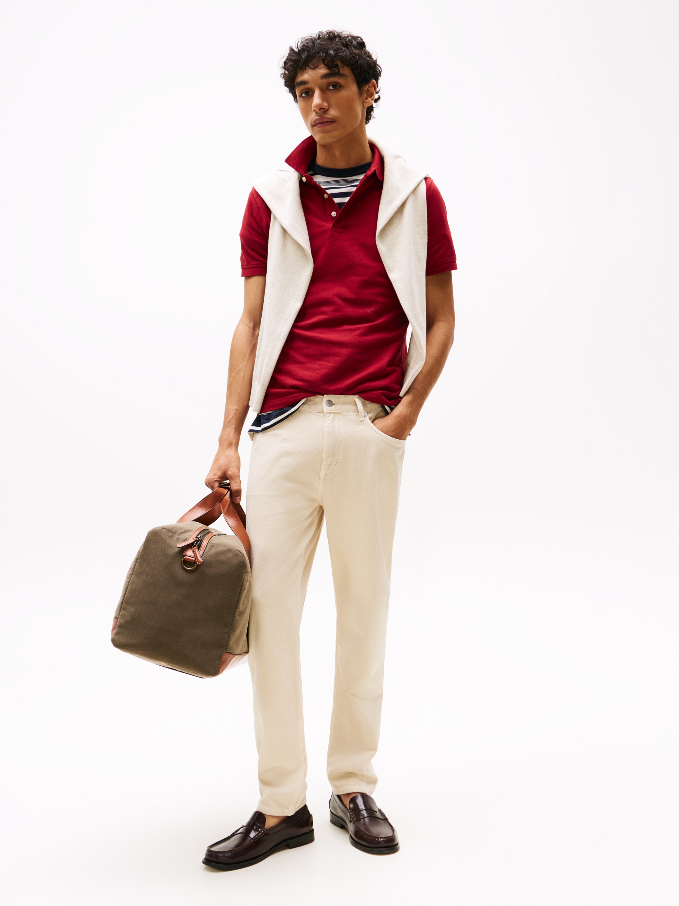 Tommy Hilfiger Poloshirt »1985 SLIM POLO«, Markenstickerei, aus Baumwoll-Piqué