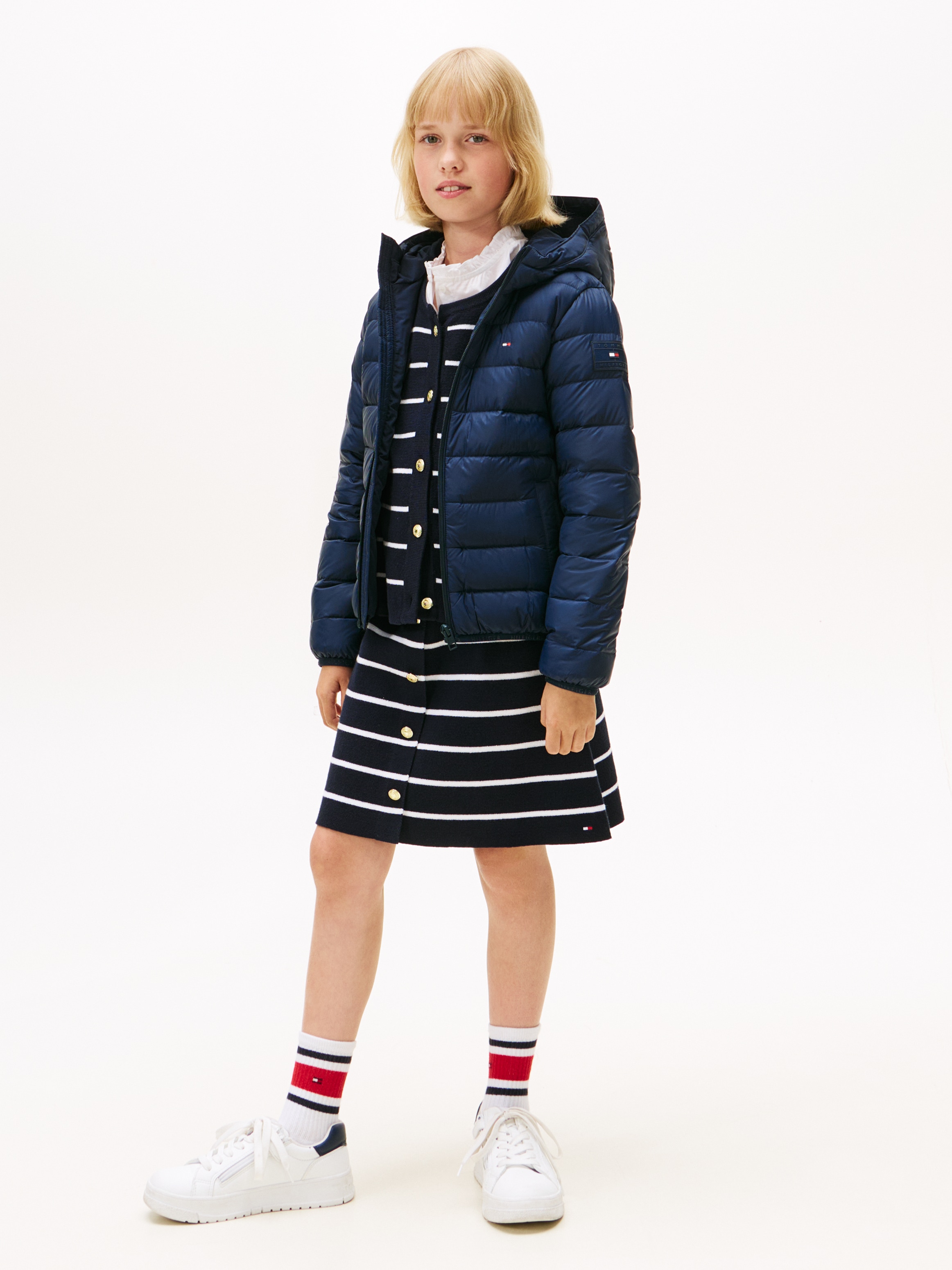 Tommy Hilfiger Steppjacke »U LIGHT DOWN HOODED JACKET«, mit Kapuze, Kinder bis 16 Jahre