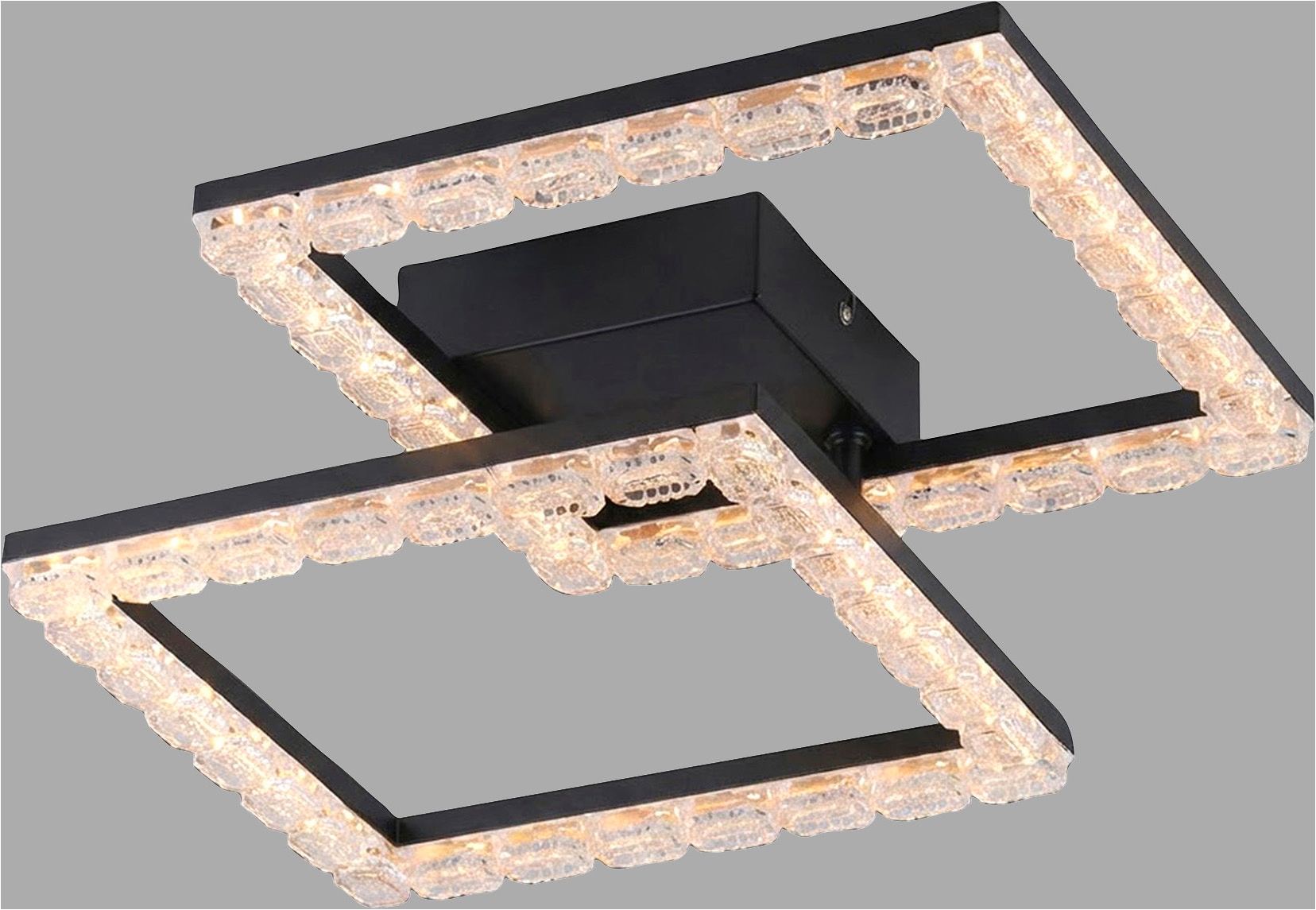 JUST LIGHT LED Deckenleuchte »GLITRA« LED-Board 1 Stk. Warmweiß Rahmen drehbar, 3000K Leuchtmittel, Kristallabdeckung