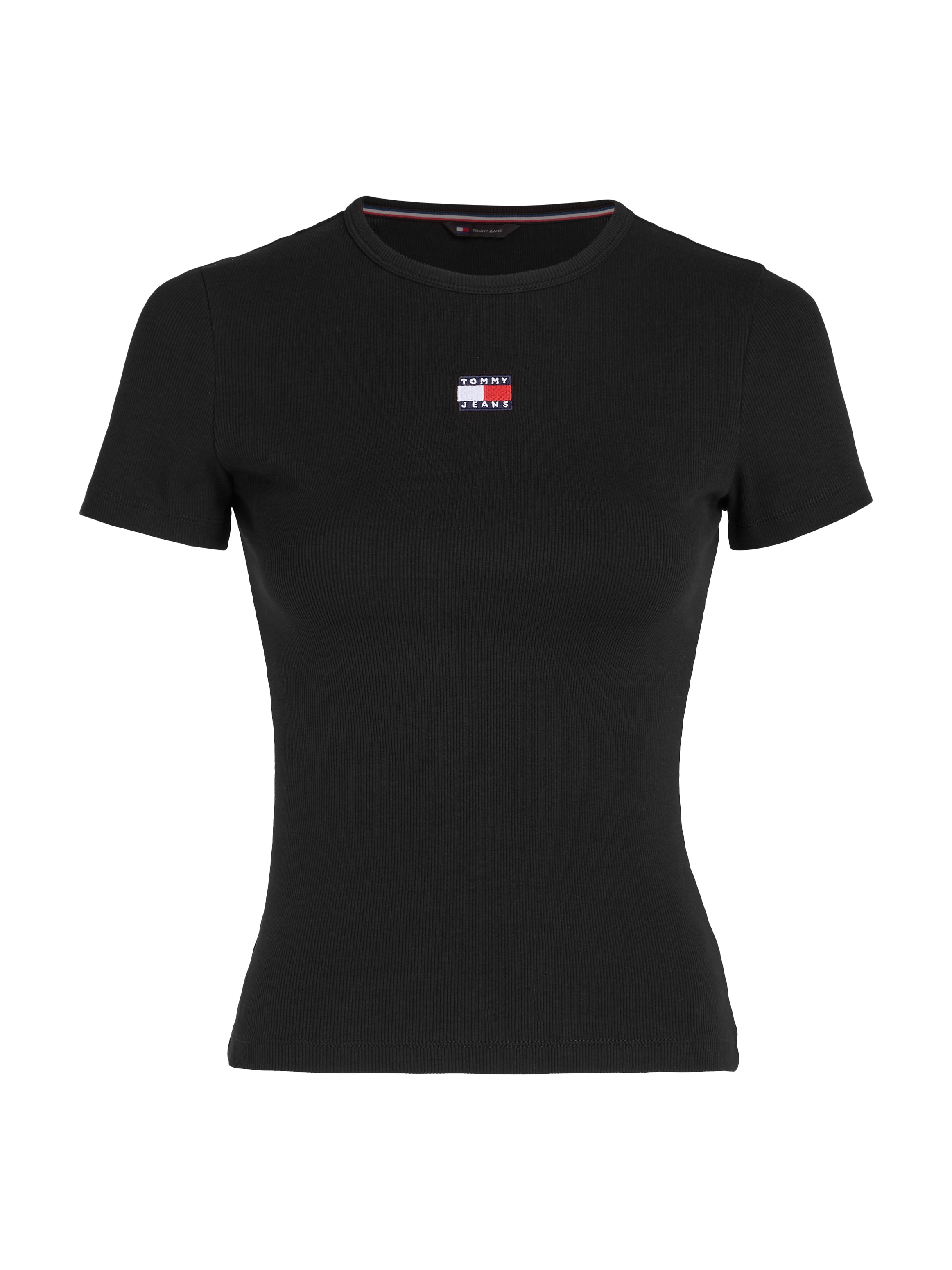 Tommy Jeans T-Shirt »TJW SLIM BADGE RIB TEE«, in Rippoptik