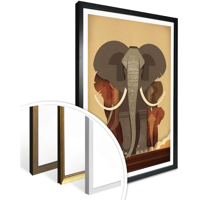 Wall-Art Poster »Elephants«, Elefanten, (1 St.), Poster, Wandbild, Bild,  Wandposter bei OTTO