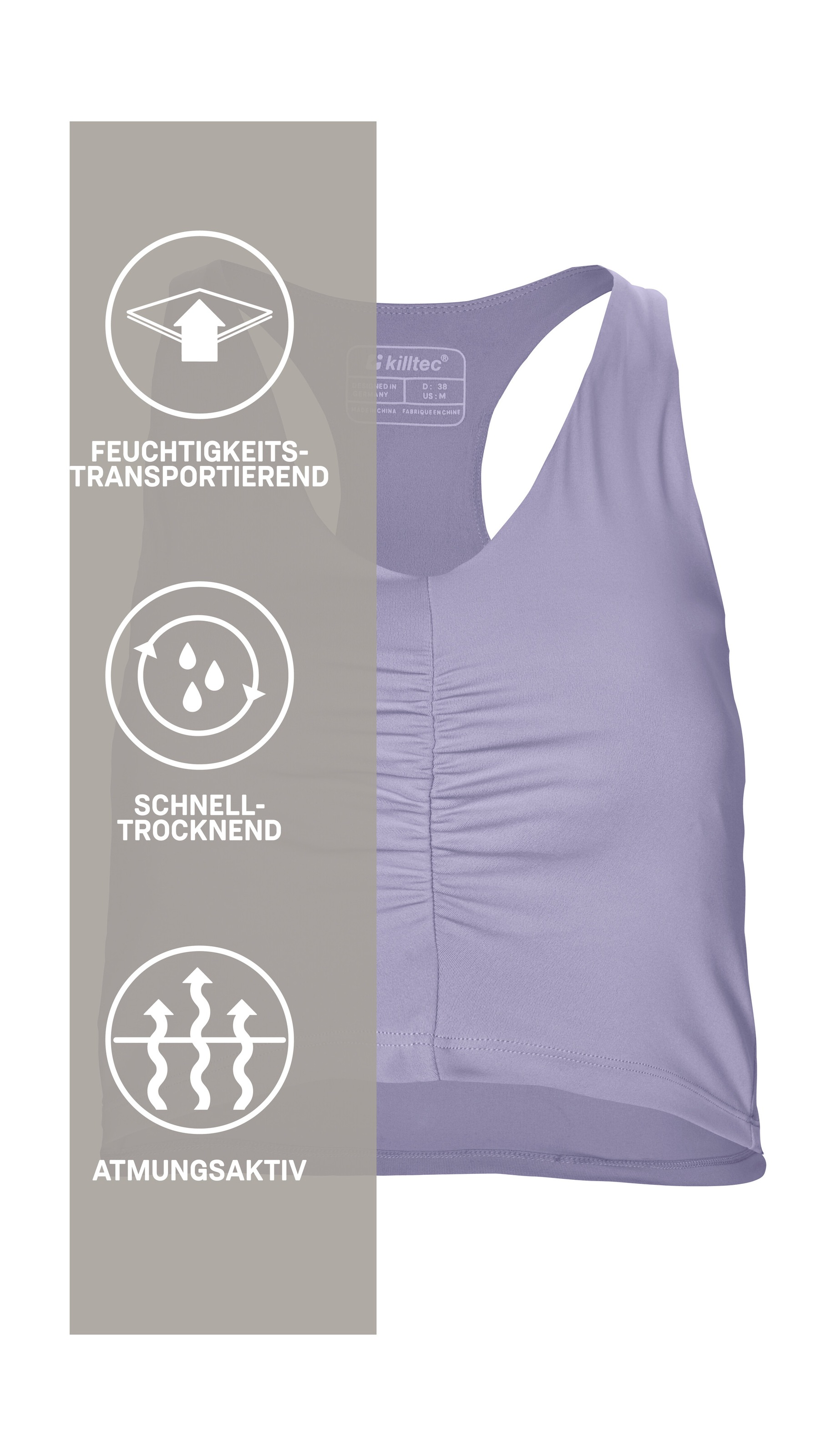 Killtec Funktionstop »KOS 170 WMN TP« Atmungsaktiv, schnelltrocknend, Comfort-Stretch, herausnehmbare Pads