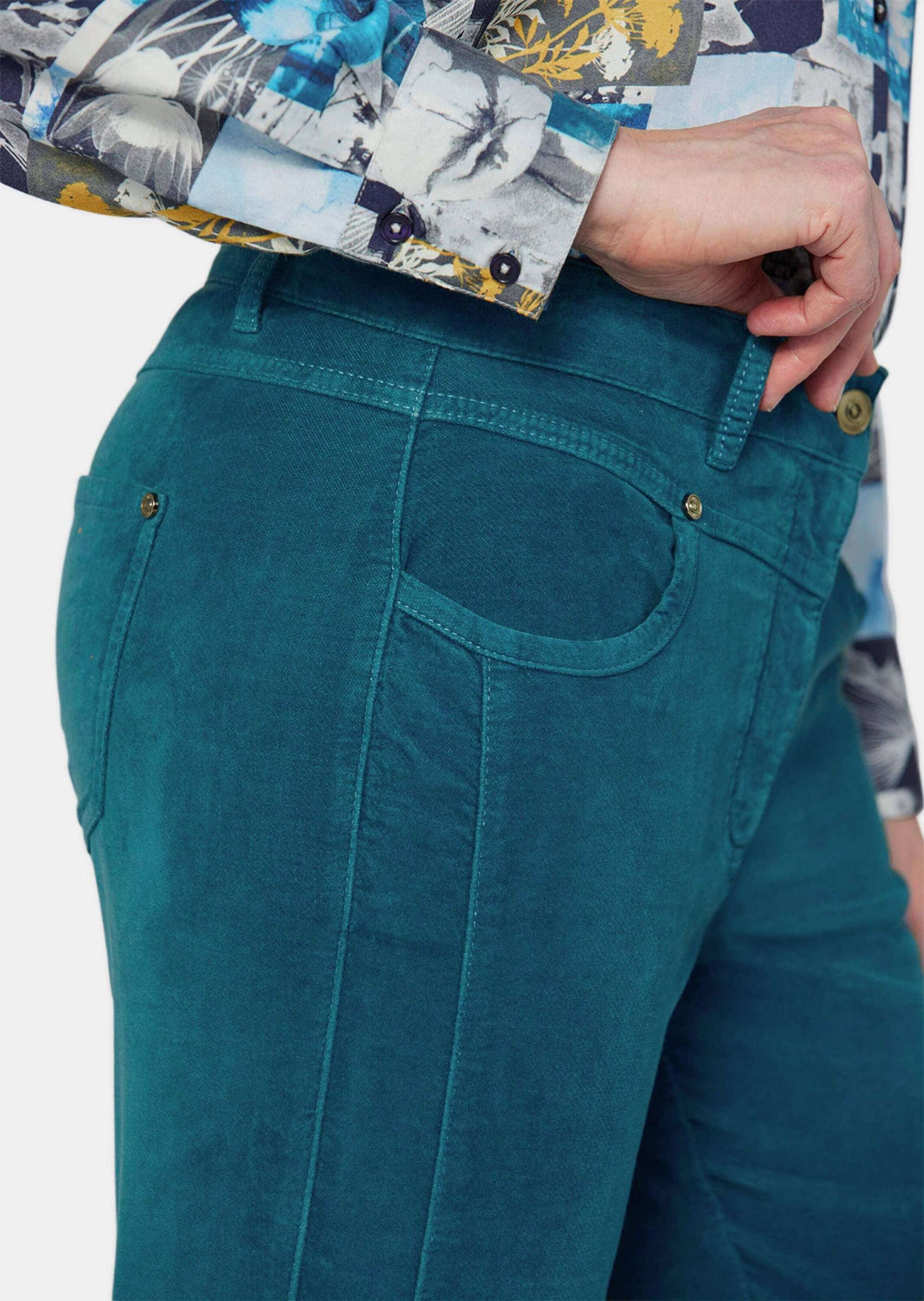 GOLDNER Schlupfhose »Kurzgröße Bequeme Samthose mit Wascheffekt«