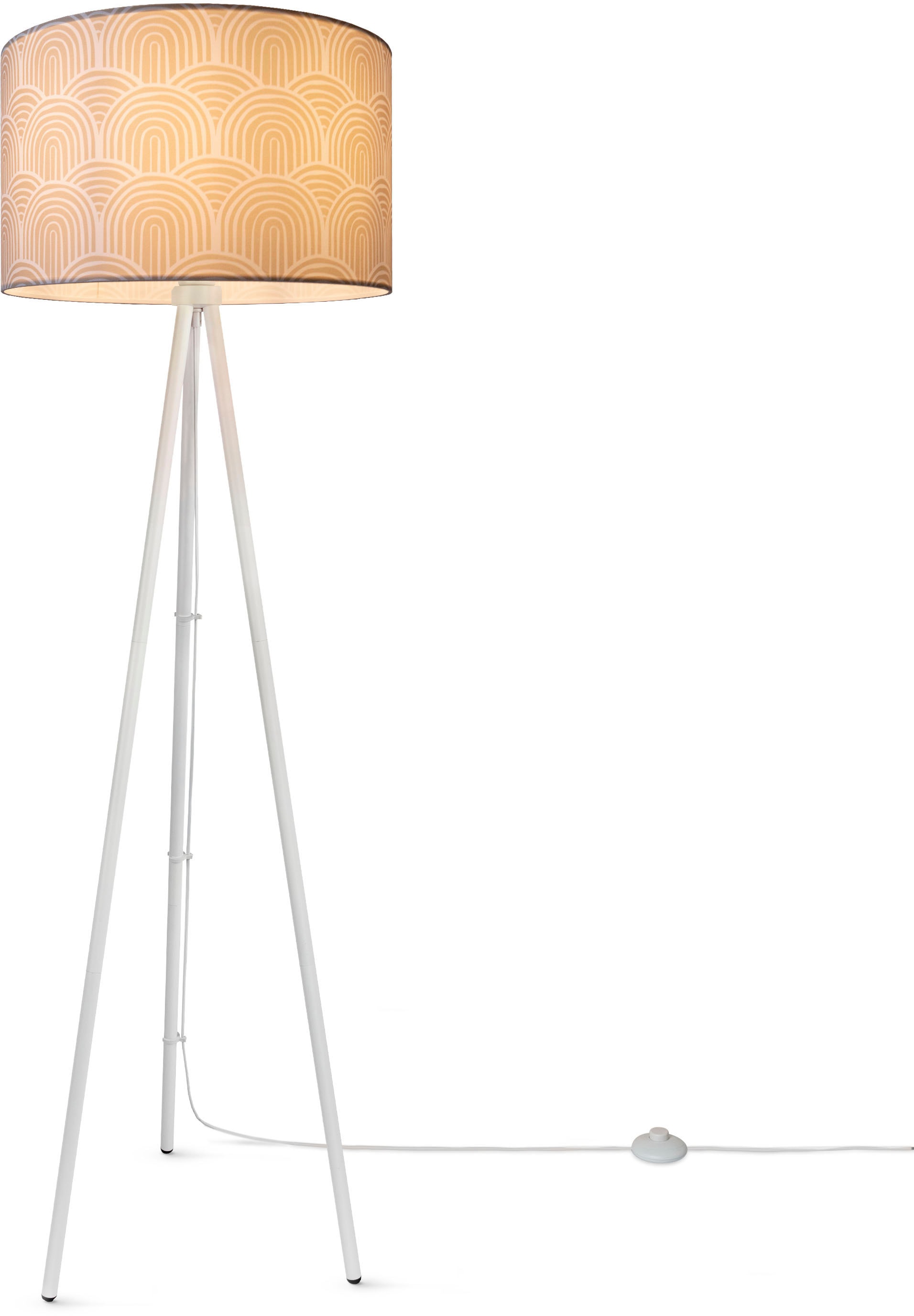 Paco Home bei Dreibein Uni Stehlampe Wohnzimmer Mit Stativ Stehleuchte »Trina Modern OTTO bestellen Pillar«, Stoffschirm