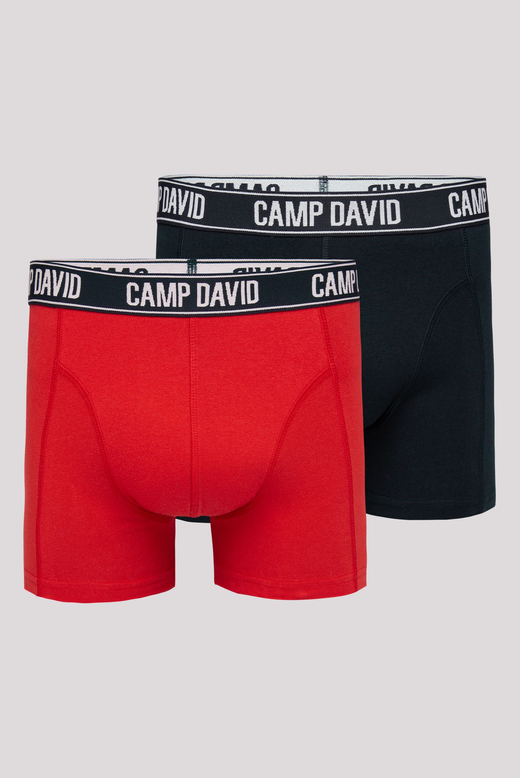 CAMP DAVID Boxershorts, (Packung, 2 St.), im 2er- Pack mit Logobund