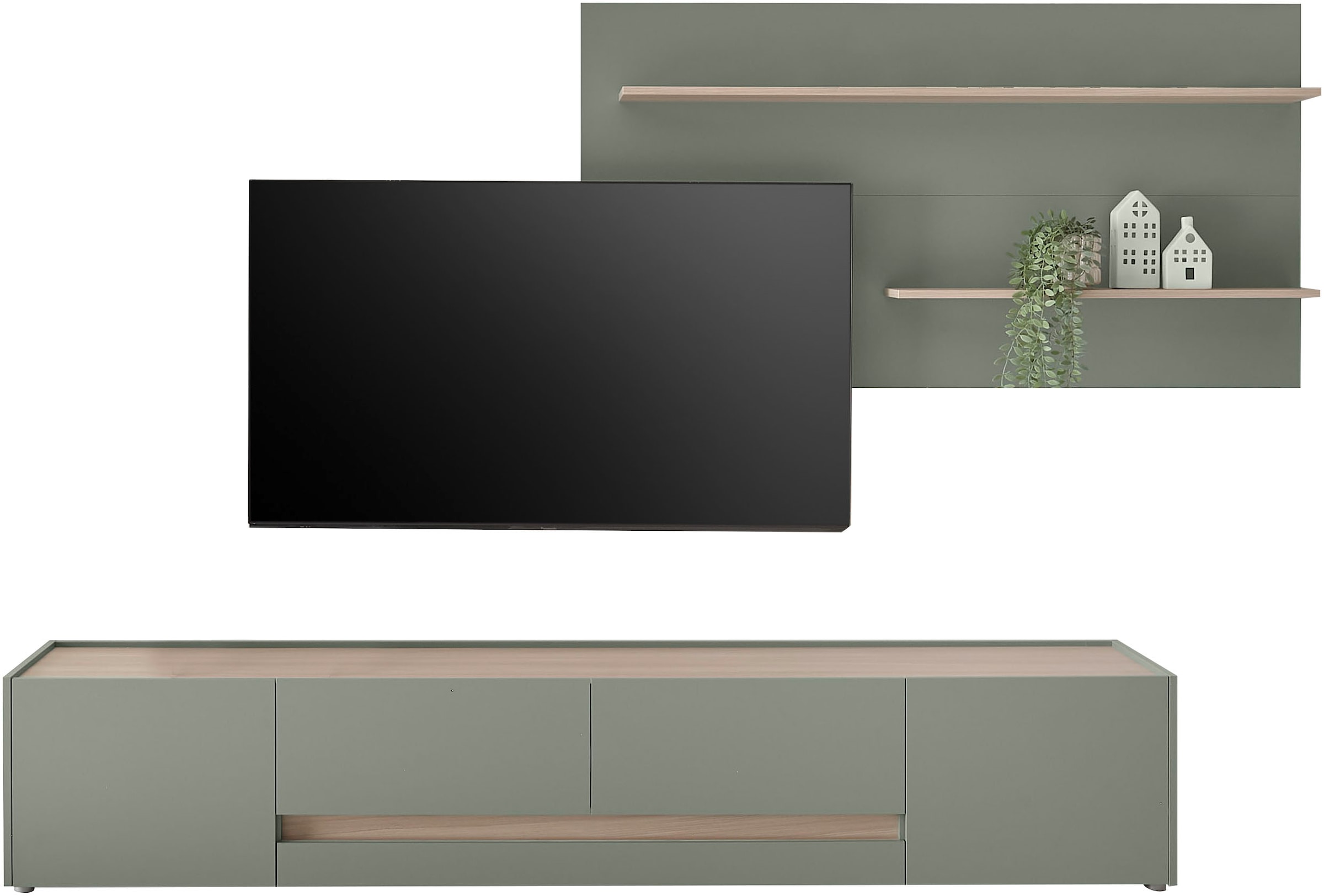 INOSIGN Wohnwand »City/Giron, moderne Anbauwand, Komplettset in vielen Farben verfügbar« Set, 2 Stk. tlg. enthält ein Lowboard & ein Wandboard
