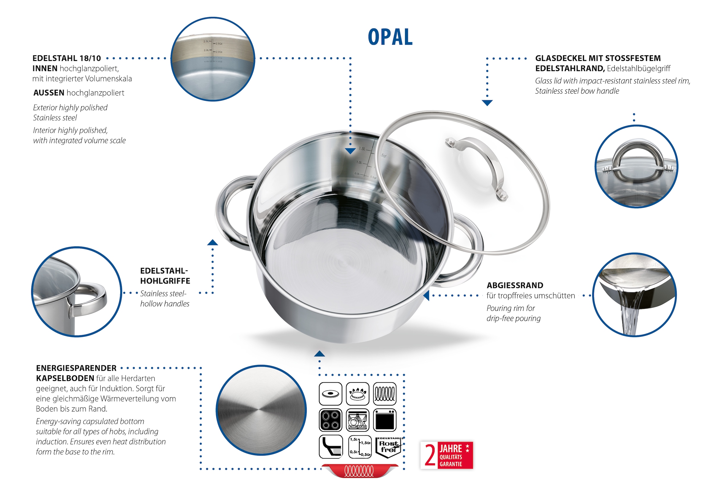Elo Basic Fleischtopf »Opal« 1 Stk. tlg. Edelstahl 18/8