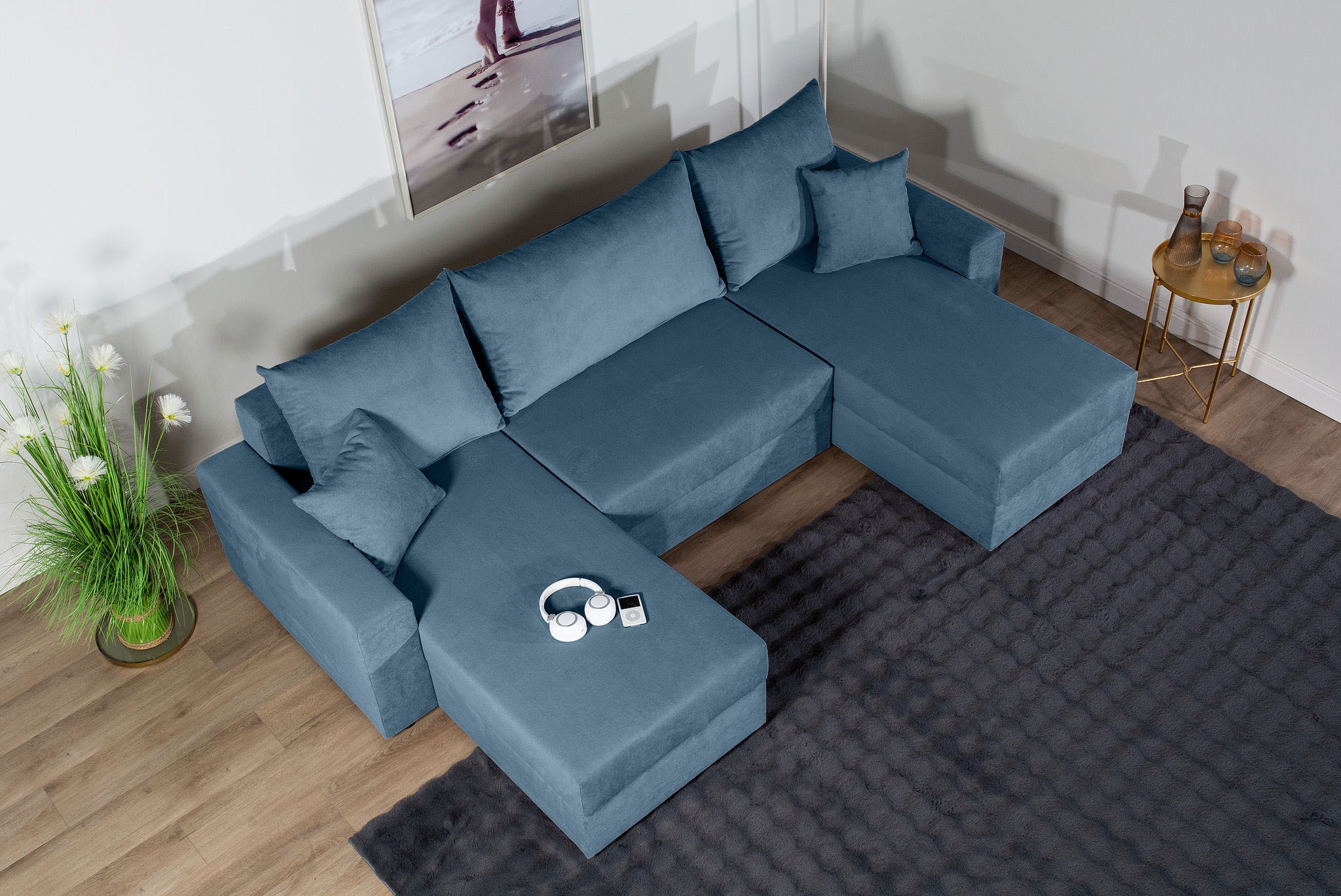 COLLECTION AB Wohnlandschaft »Pico U-Form« Wohnlandschaft,2 X Ottomane,Polyätherschaum Polsterung