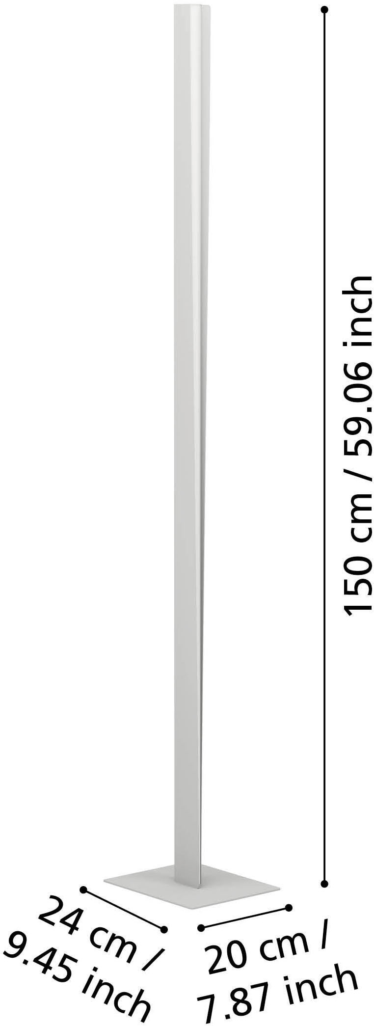 EGLO Stehlampe »BOLOGNANO-Z Stehlampe - Alu, Stahl - LED;LED - 10,5W;15,2W - IP20« LED-Modul 1 Stk. Kaltweiß | Neutralweiß | RGB | Warmweiß Standleuchte, Leselampe, Wohzimmer, Schlafzimmer, L6,5 x B2,5 x H150cm
