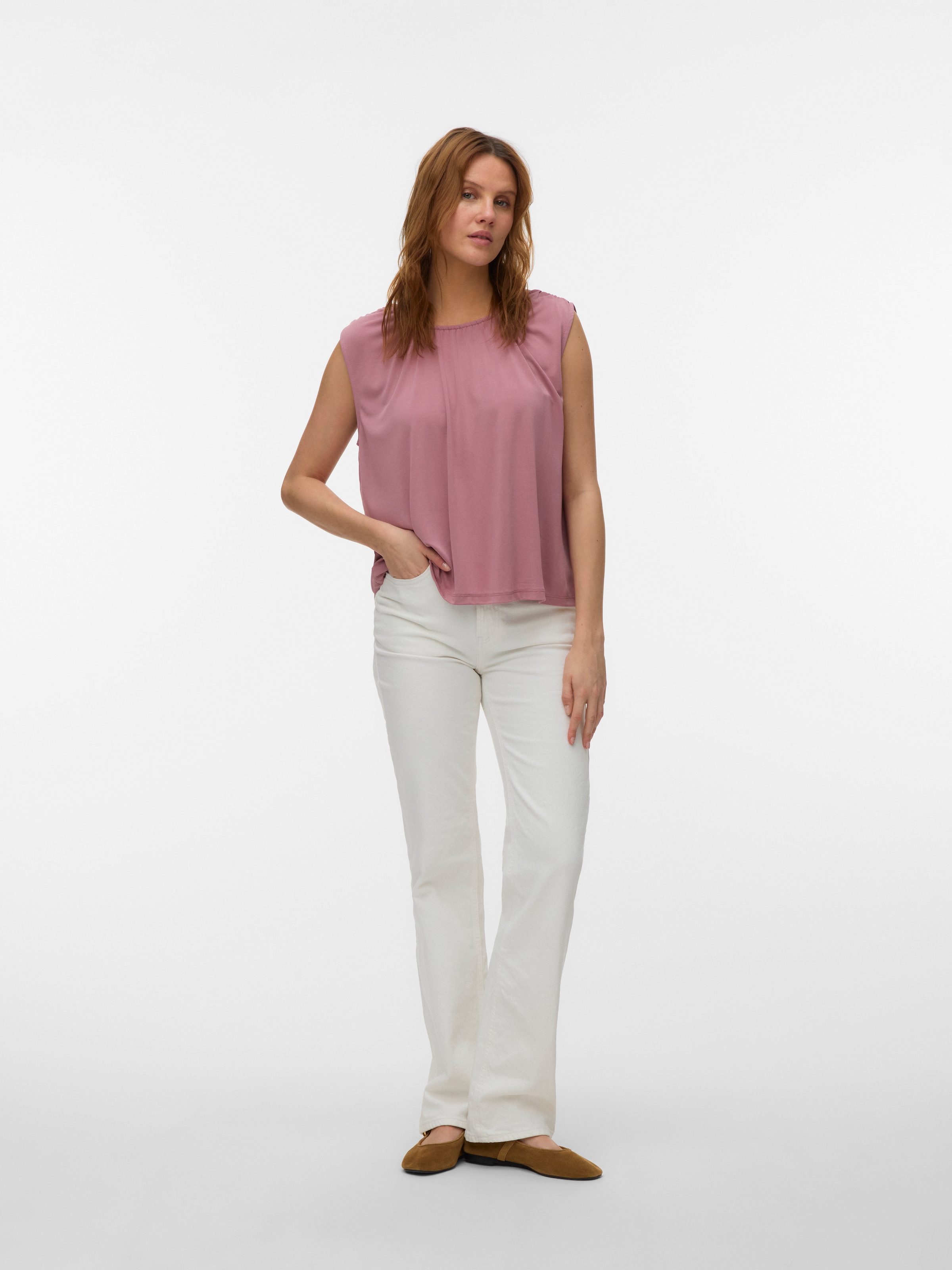 Vero Moda Shirttop »VMFILLI SL TOP JRS NOOS« Materialmix
