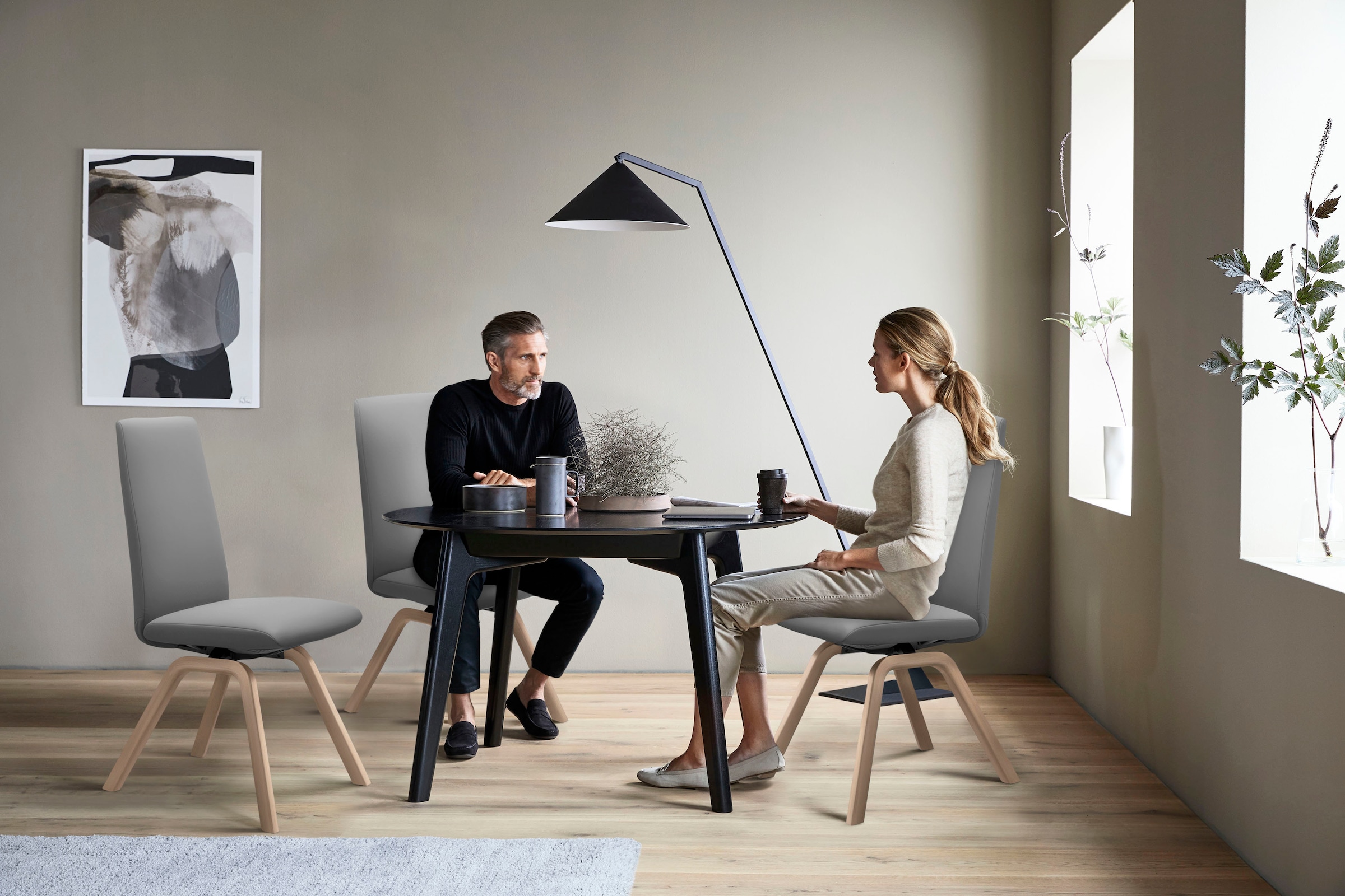 Stressless® Polsterstuhl »Laurel«, Leder BATICK, High Back, Größe L, mit schräggestellten Beinen in Walnuss