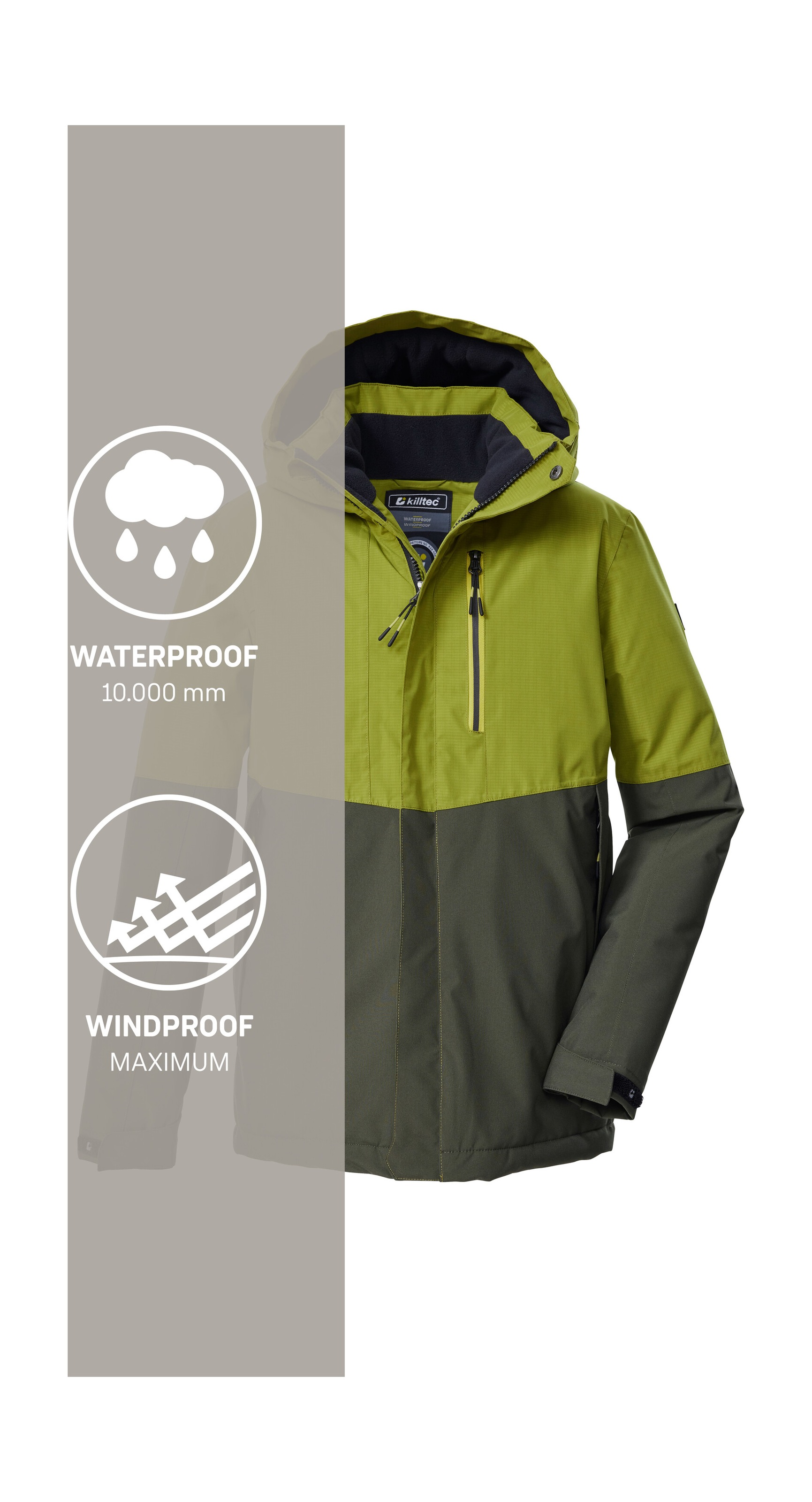 Killtec Funktionsjacke »KOW 222 BYS JCKT«, Wind- u. wasserdichte Kinderjacke mit Fleece, reflektierender Print