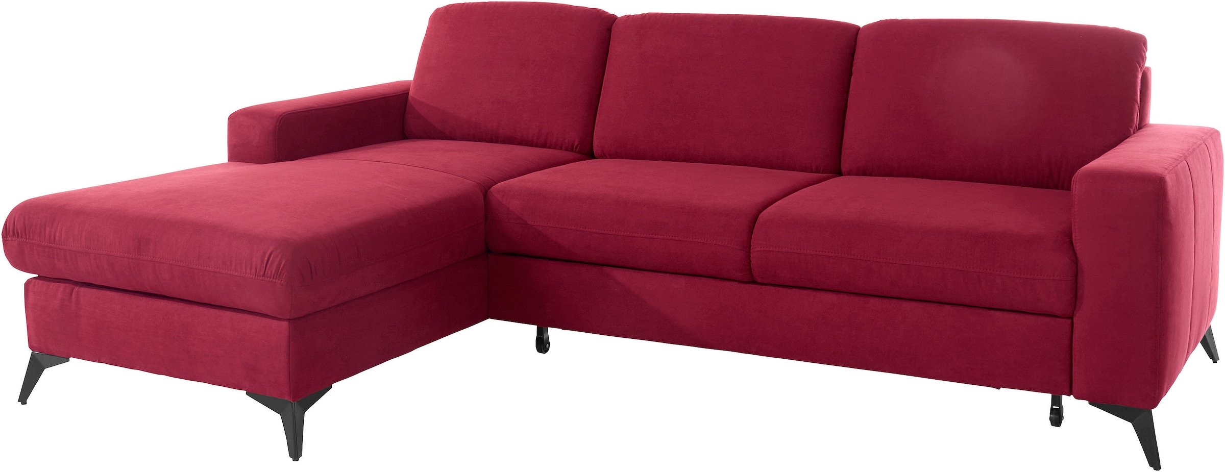 PLACES OF STYLE Ecksofa »Lolland L-Form« Wahlweise mit Bettfunktion und Bettkasten, Federkern