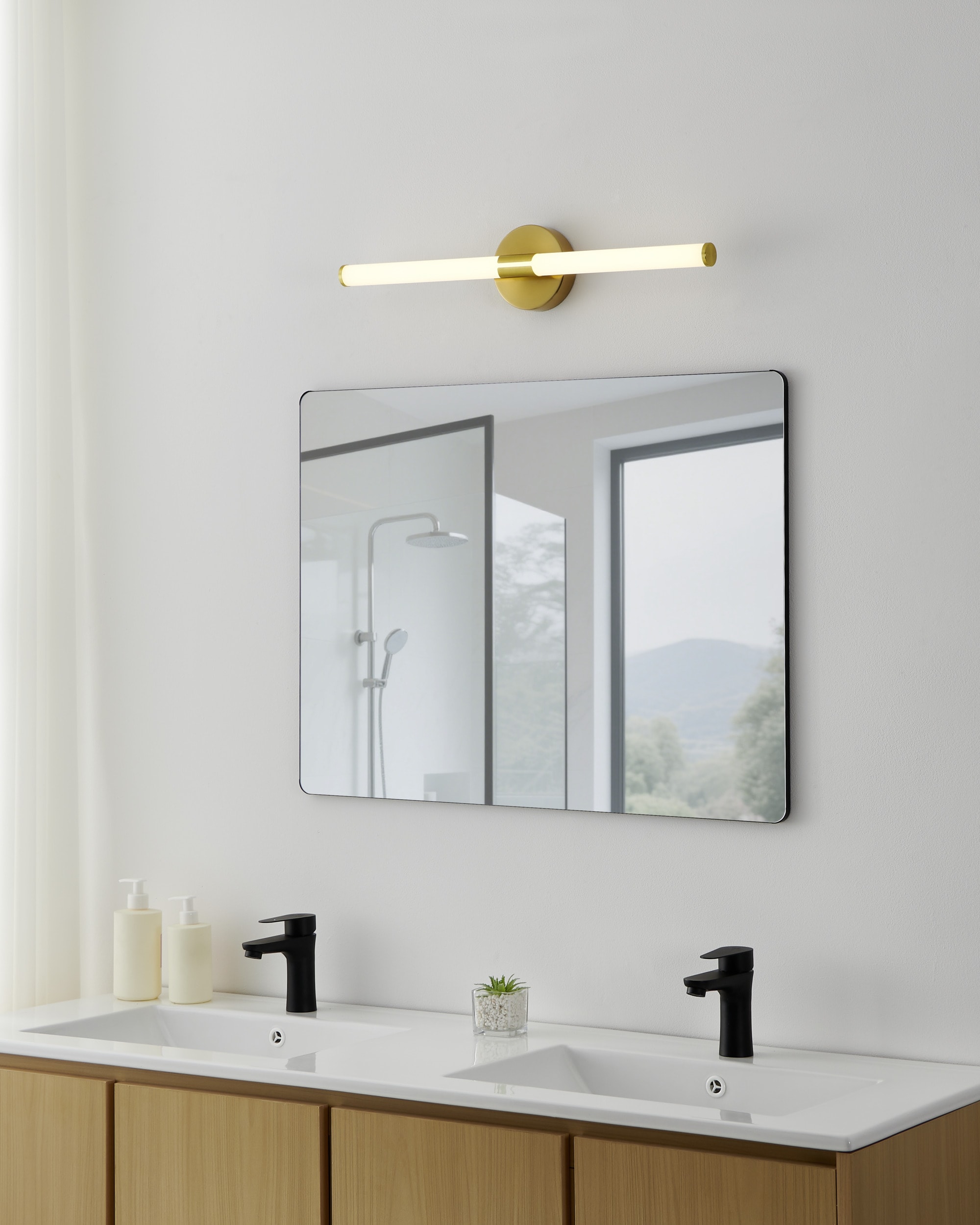 EGLO Spiegelleuchte »RAMOLA Spiegellampe - Stahl - LED - 11W - IP44« LED-Modul 1 Stk. Kaltweiß | Neutralweiß | Warmweiß Wandlampe, Badezimmerlampe, Bad, L60 x H12 x AL6,5 cm