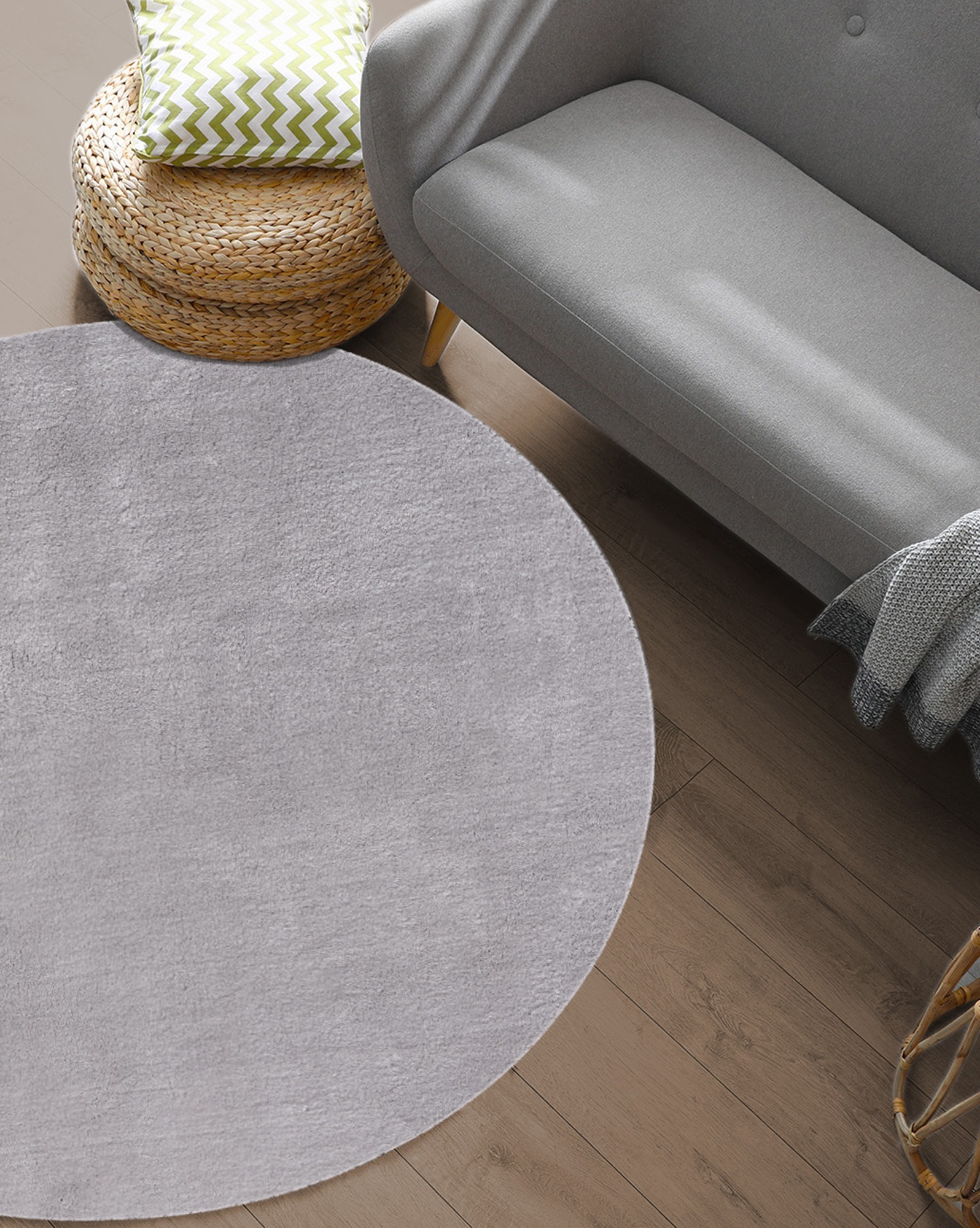 the carpet Teppich »Relax round«, rund, 16 mm Höhe, waschbarer Wohnzimmer Teppich modern rutschfest