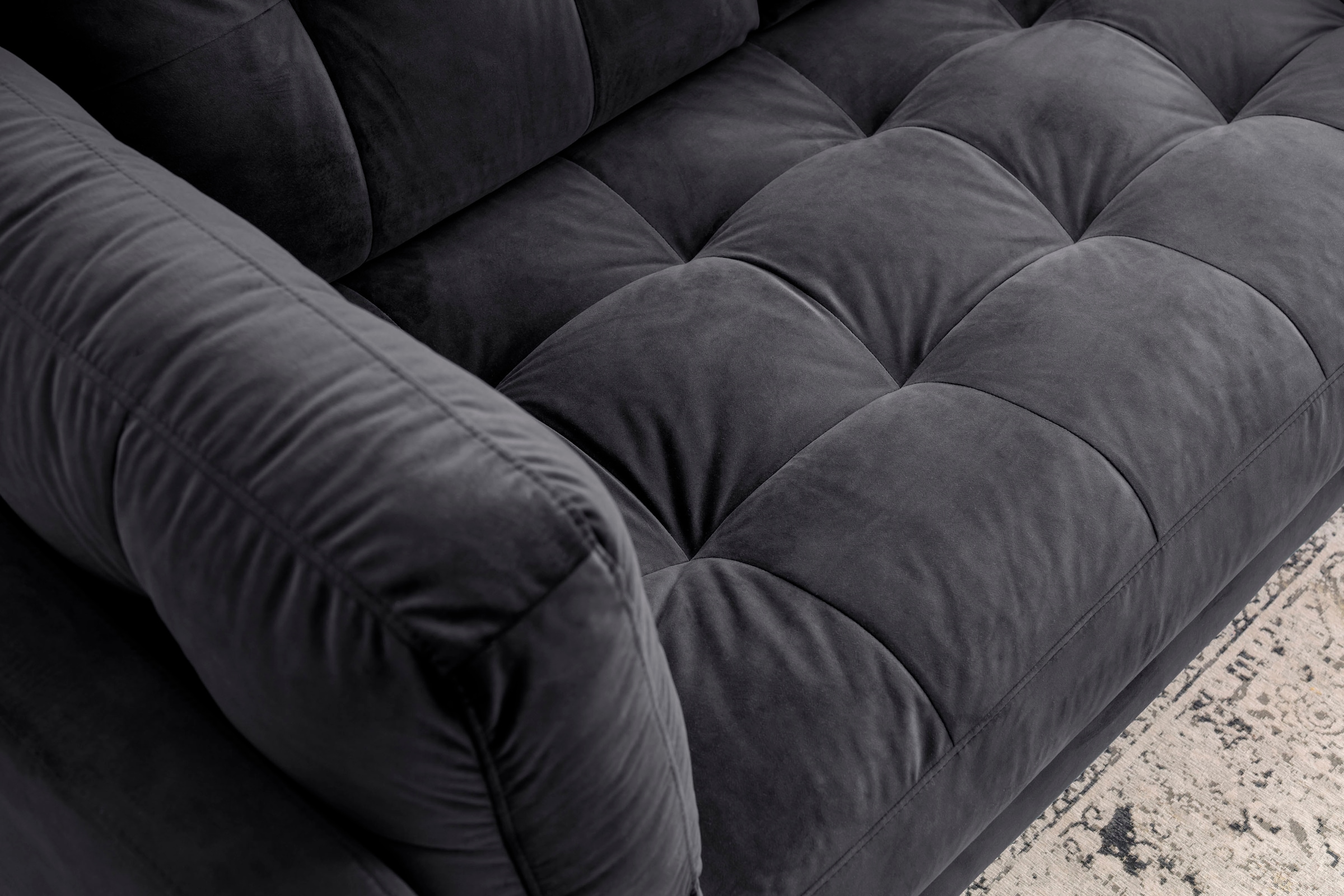 Trends by HG 3-Sitzer »Landau«, in Cord-Stoff mit Metallfuß