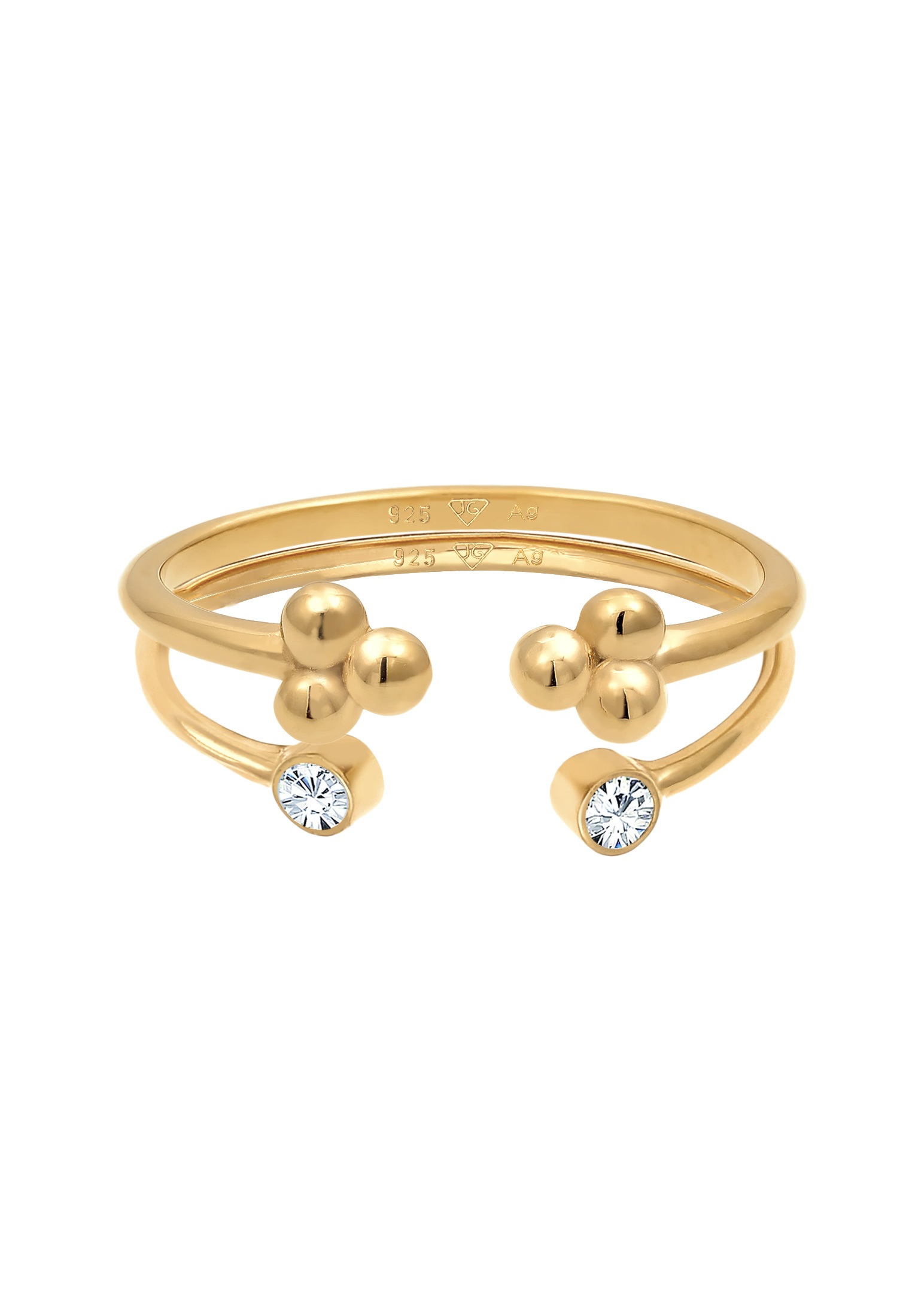 Elli Ring-Set »Ring Kugel Elegant Offen Ring Set 925 Silber, mit Kristallen von Swarovski®«
