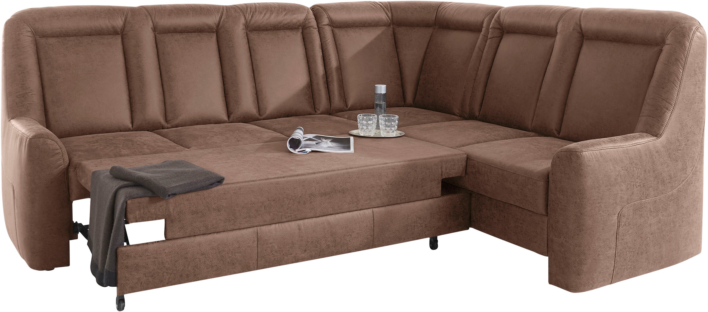 sit&more Ecksofa »Melissa L-Form«, klassisches Polsterprogramm, wahlweise Bettfunktion und Schubkasten