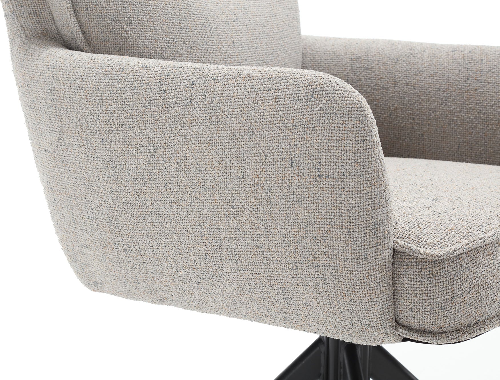 SalesFever Esszimmerstuhl »Austin - Armlehnstuhl mit hochwertiger Taschenfederkern-Polsterung«, 1 St., Strukturstoff, Esszimmersessel: 360° Drehfunktion mit stilvollem Metallfuß