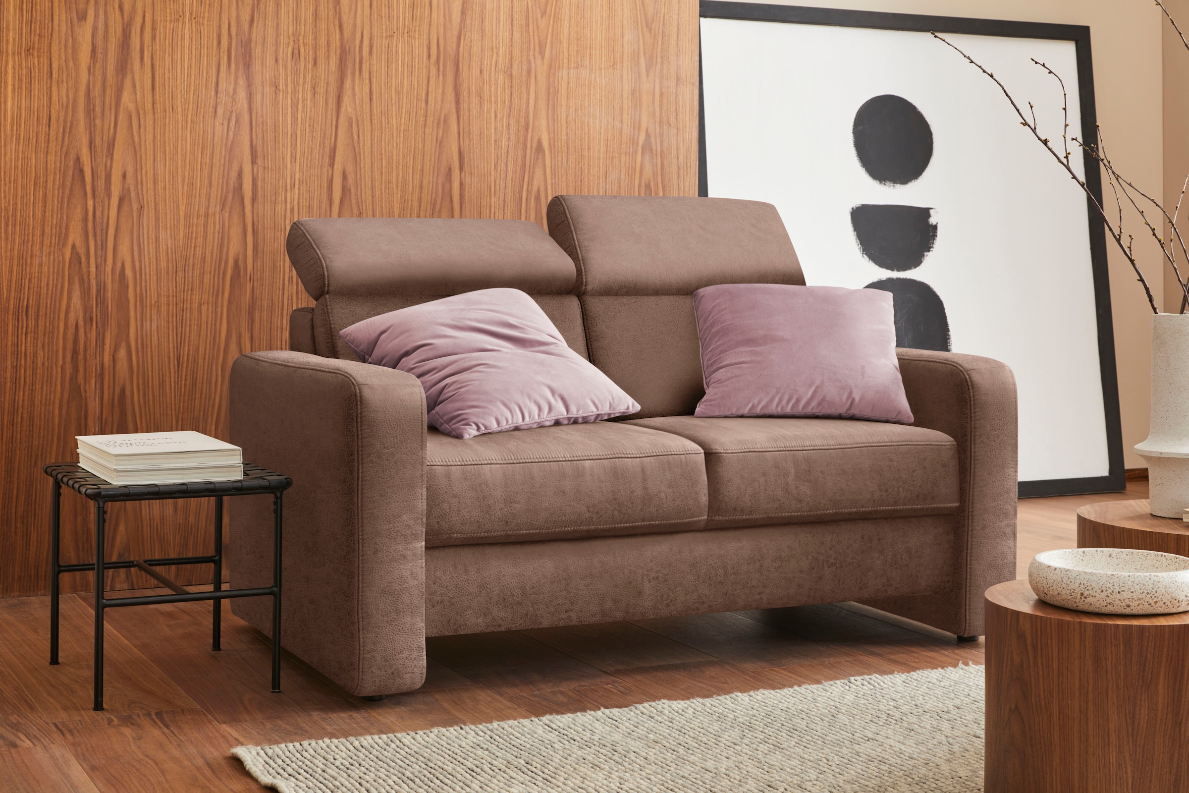 sit&more 2-Sitzer »Bologna« inklusive Kopfteilverstellung und Federkern