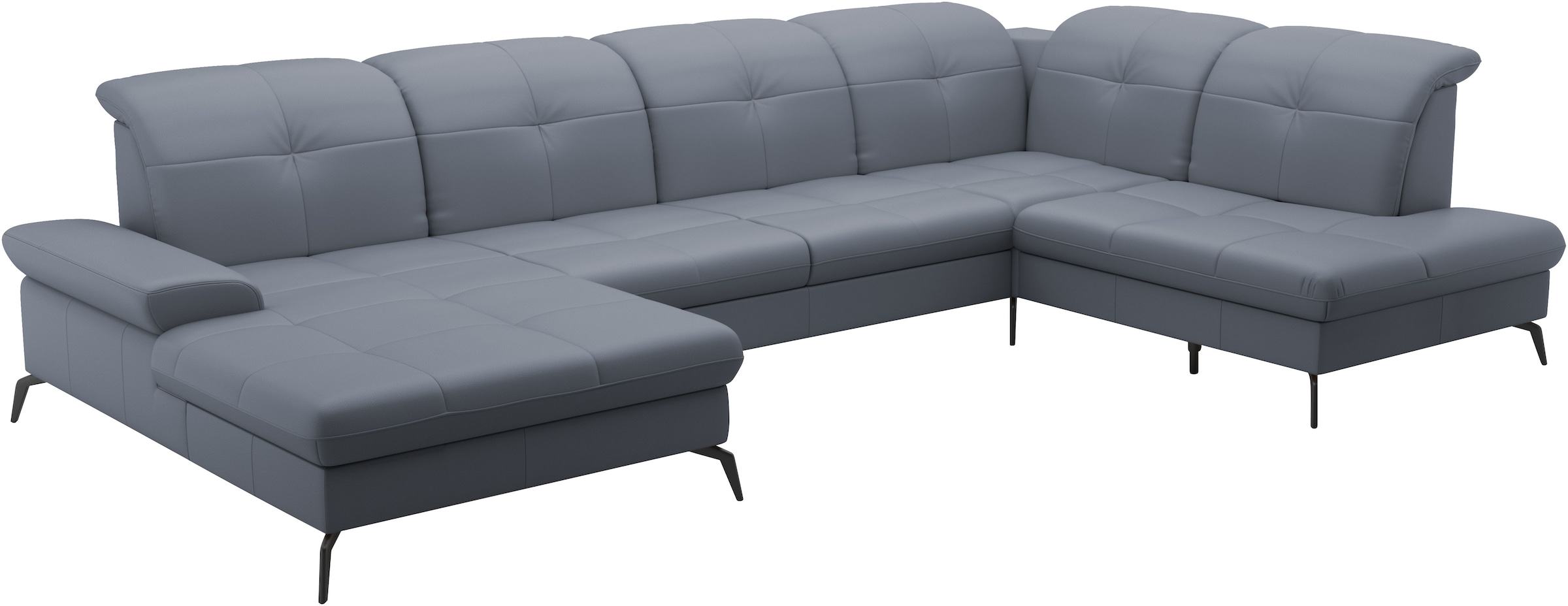 sit&more Wohnlandschaft »Amica, U-Form, inkl. Sitztiefenverstellung und Armteilverstellung«, wahlweise mit Kopfteilverstellung, Bettfunktion und Bettkasten