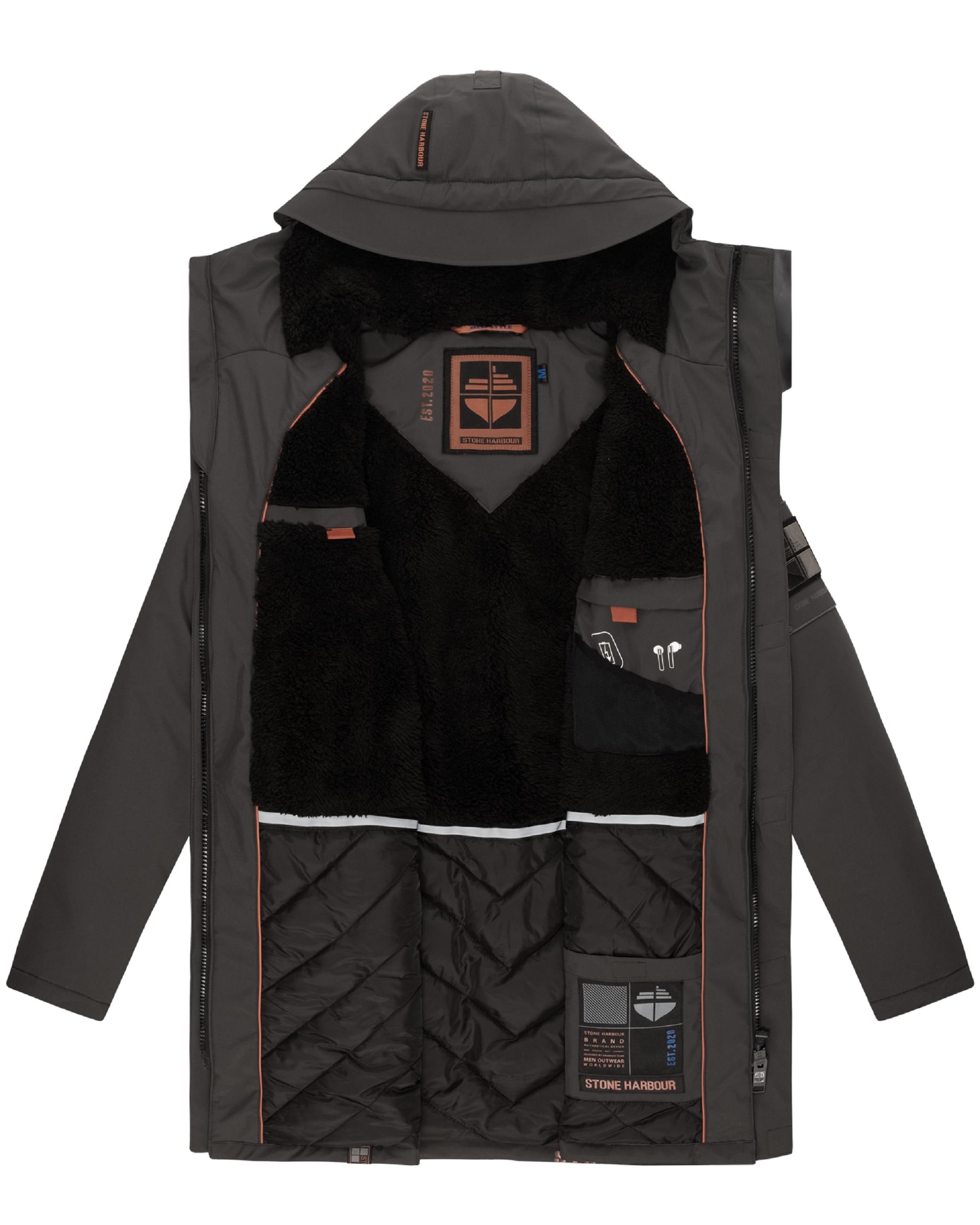 Stone Harbour Wintermantel »Wintermantel Ragaan«, modischer Herren Winterparka mit Teddyfell Futter