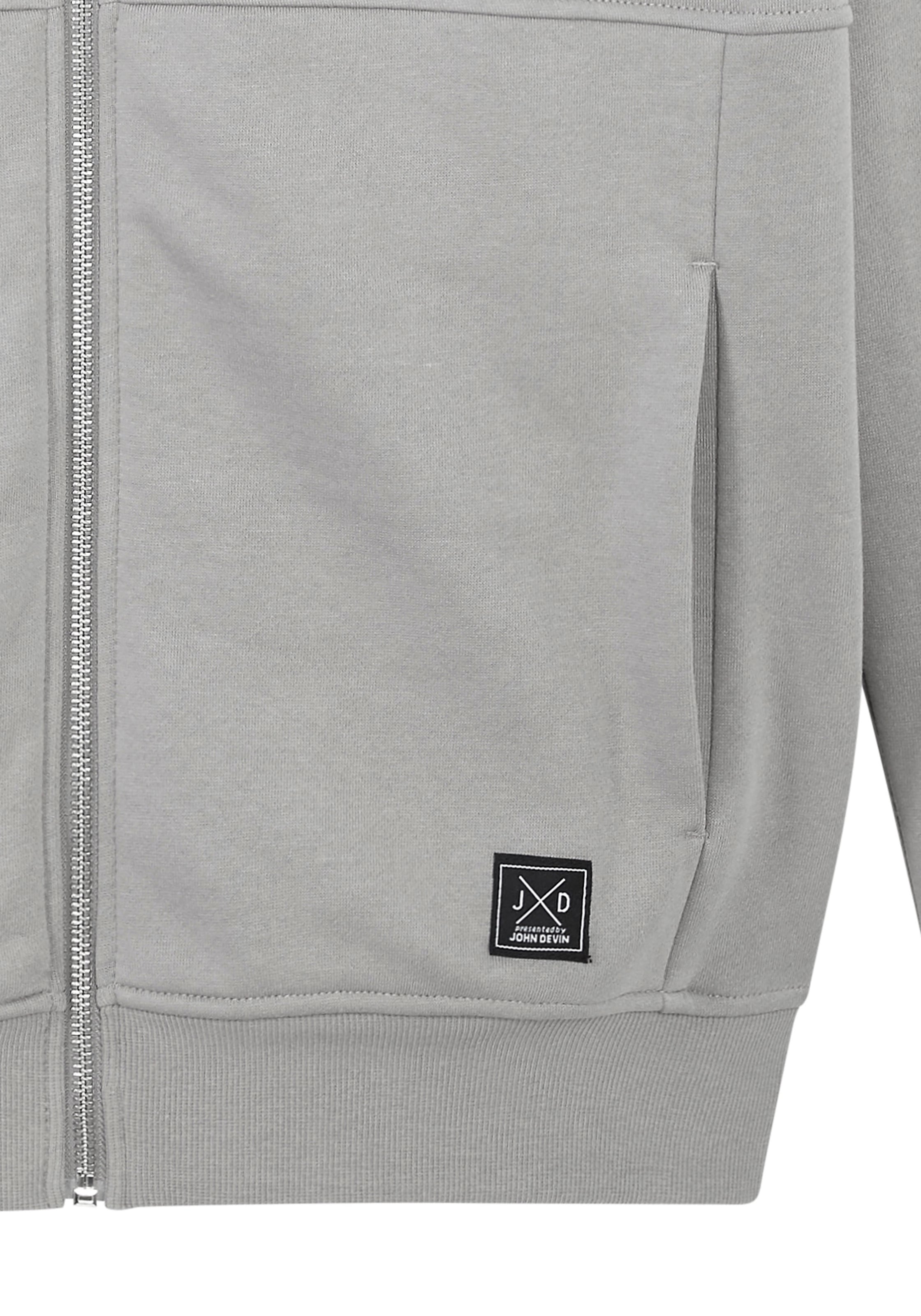 John Devin Sweatjacke »mit modischer Teilungsnaht« Langarm, Sweatjacke mit Reißverschluss und Rundhals, Baumwollmischung