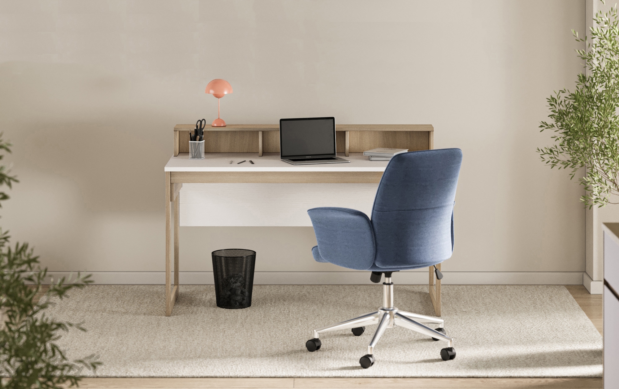 Home affaire Schreibtisch »Stranda, Arbeitstisch im Skandi Style, Bürotisch in zwei Farben« moderner Computertisch, wohnliches Home Office