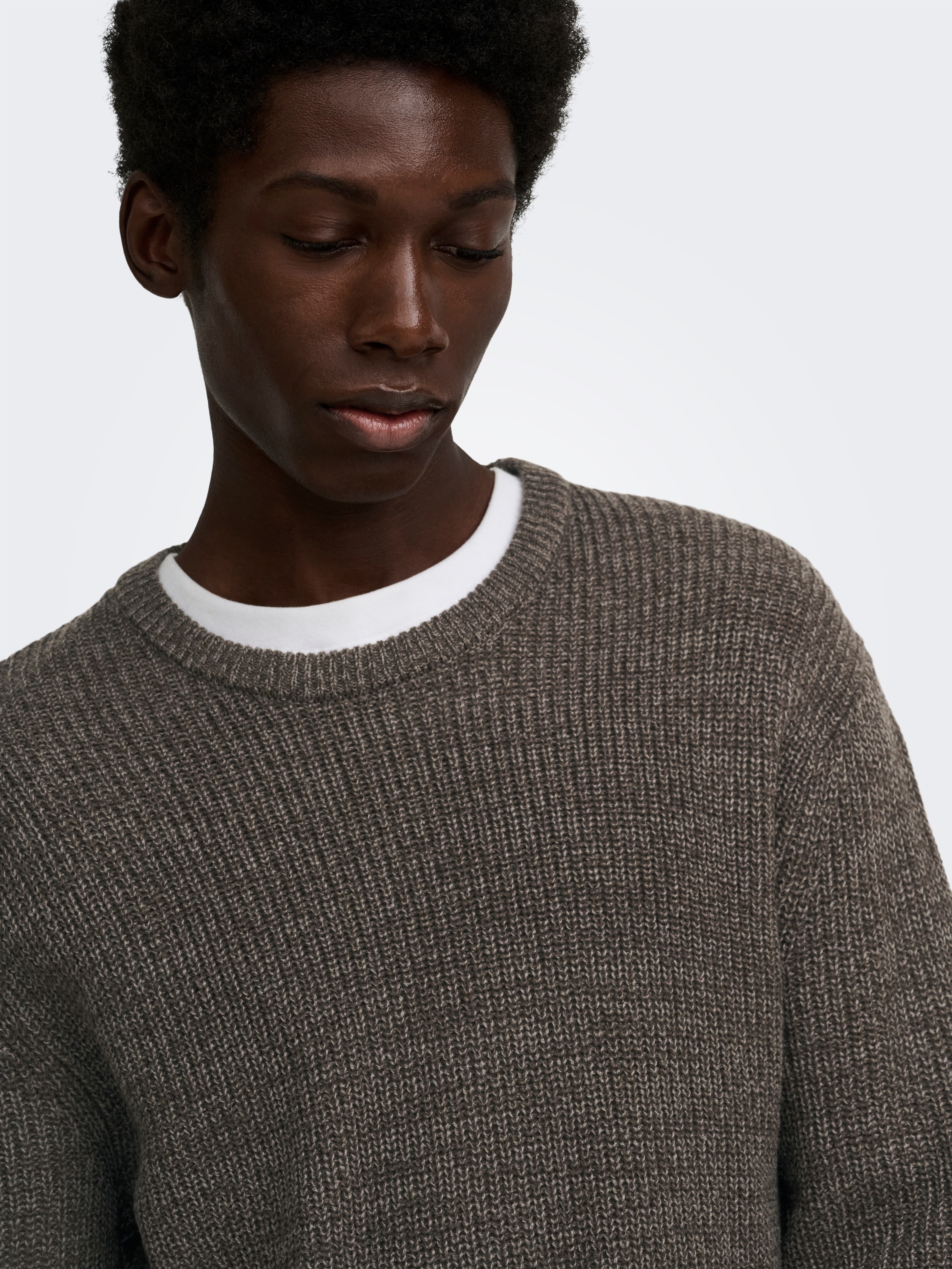ONLY & SONS Rundhalspullover »ONSJONAS REG CREW NECK KNIT« Kunstfaser, regular fit
