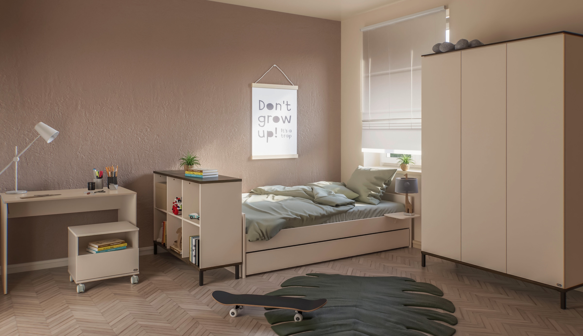 YUNY by PAIDI Schreibtisch »LOVELY ALIV«, (B/H/T ca. 100x72x60cm, Off-White), yuny by PAIDI