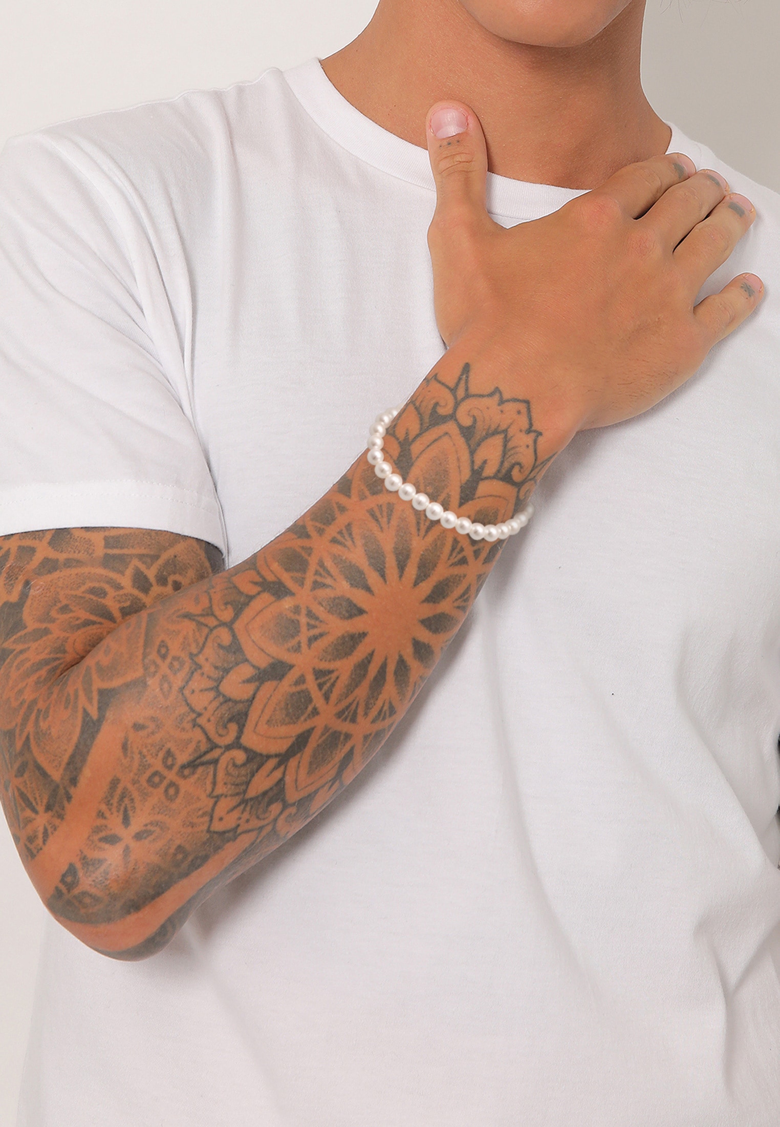 Kuzzoi Armkette »Armband Männer Robust Perlen 925 Silber«