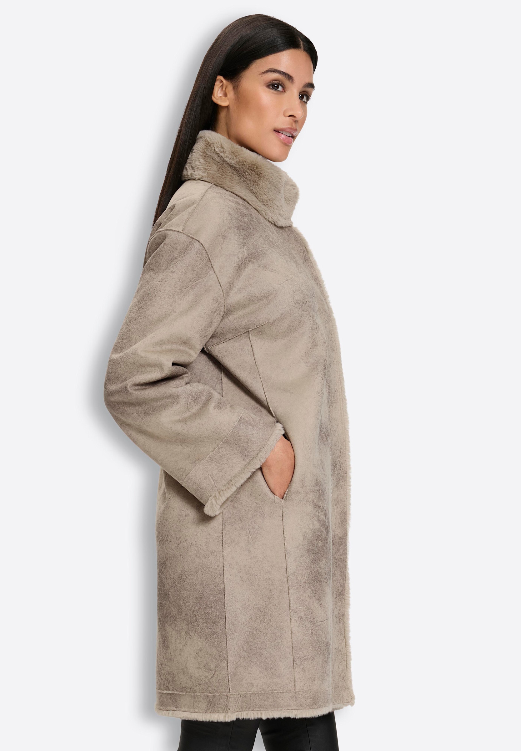 heine Langjacke »Wende-Mantel Mantel zum Wenden« ohne Kapuze