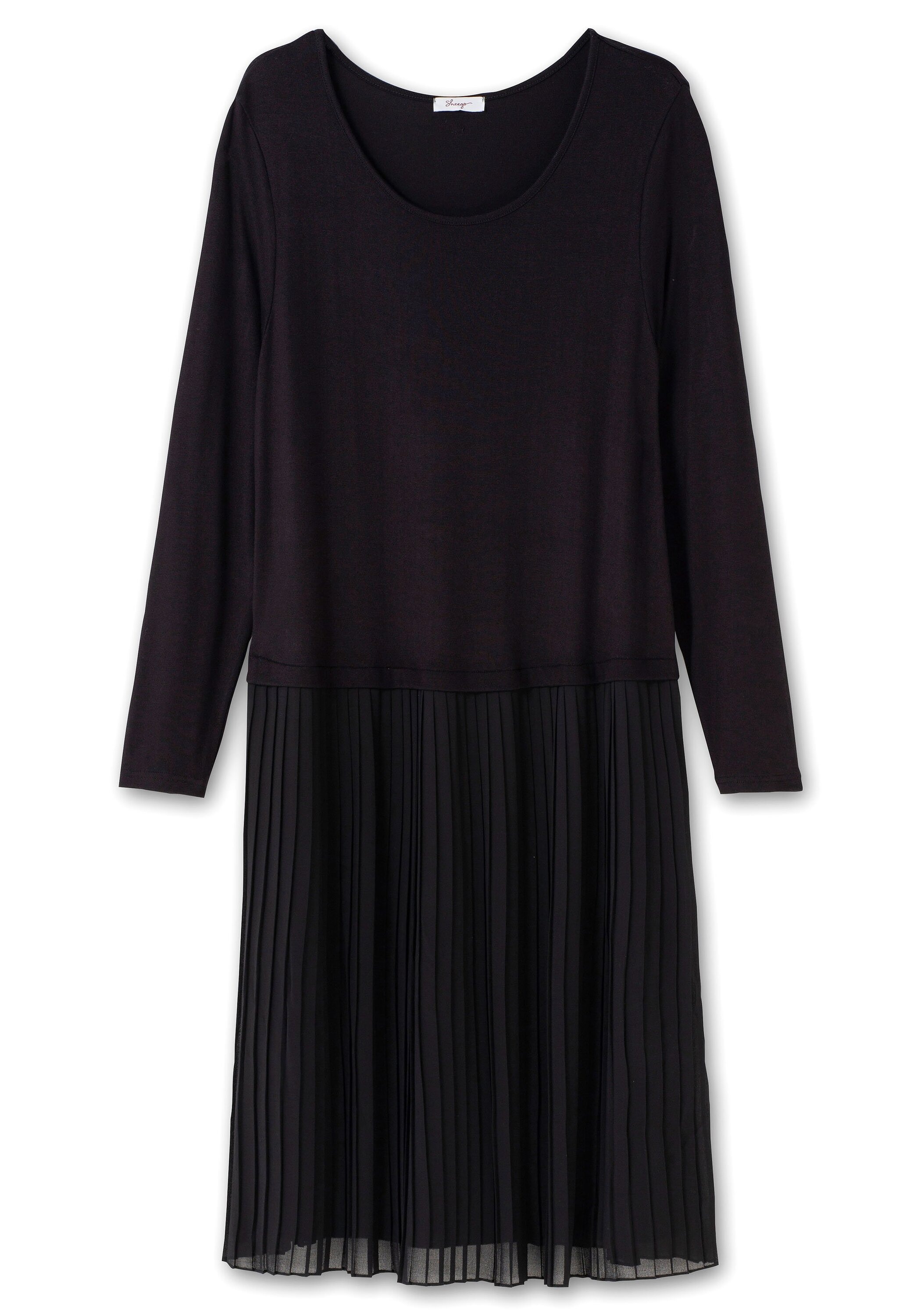 Sheego Strickkleid »Strickkleid mit Plisseerock aus Chiffon«