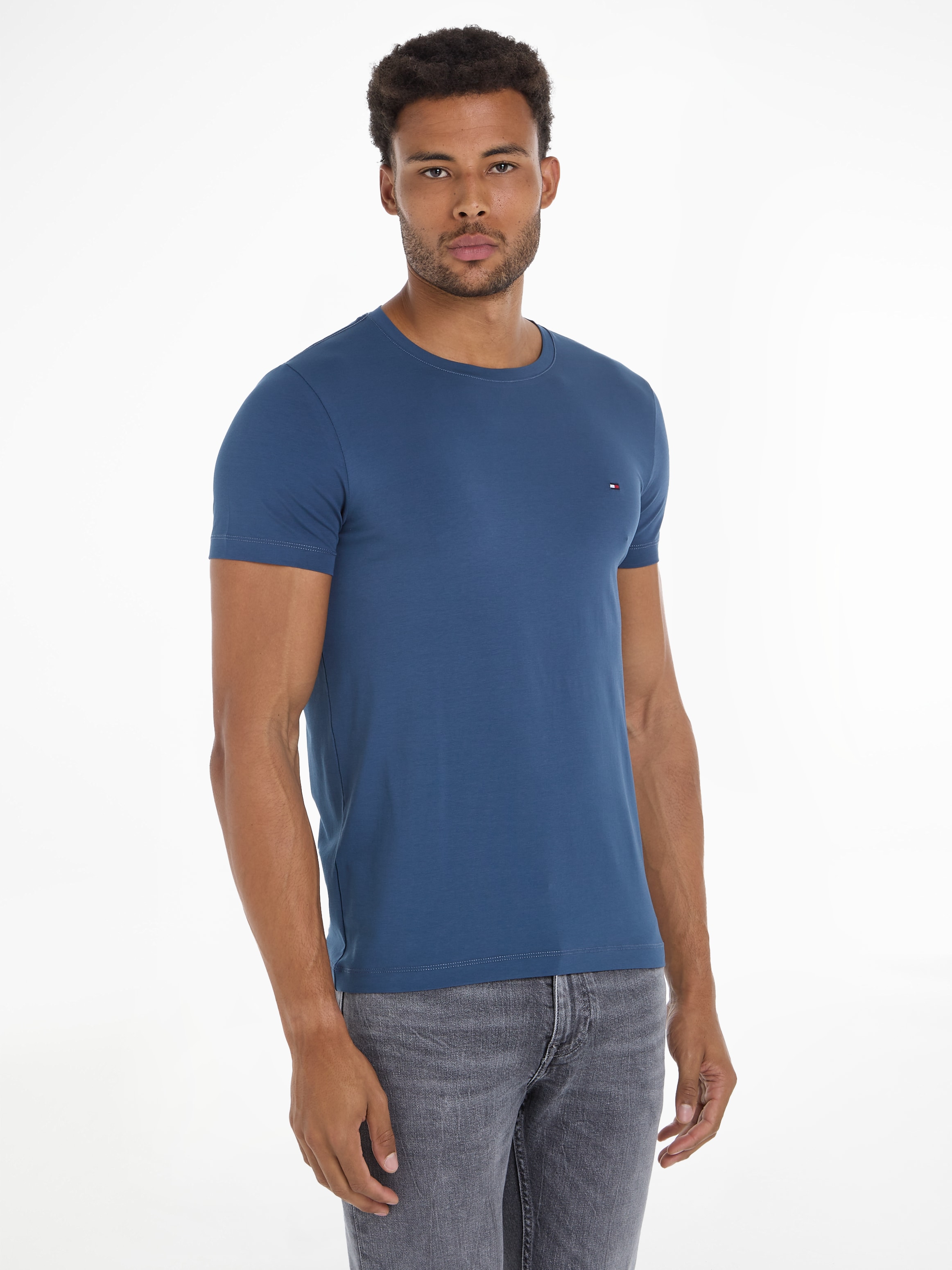 Tommy Hilfiger T-Shirt »STRETCH SLIM FIT TEE«, mit Rundhalsausschnitt