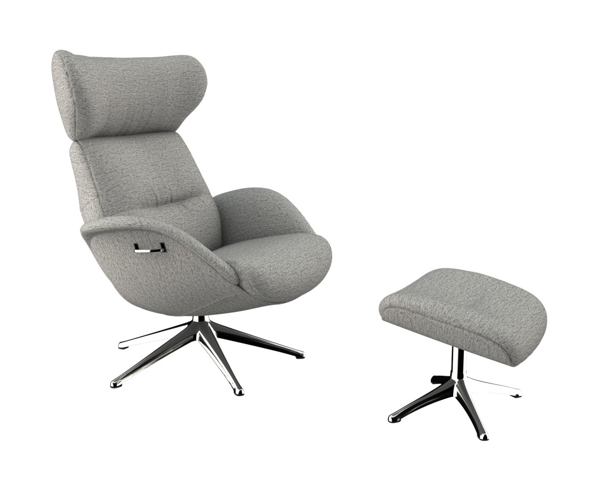 FLEXLUX Relaxsessel »Fernsehsessel More, ergonomisch, drehbar, robuster Fuß, Scandi« Premium Komfort, Rücken- und Kopfteilverstellung, Drehbar, Fuß Alu