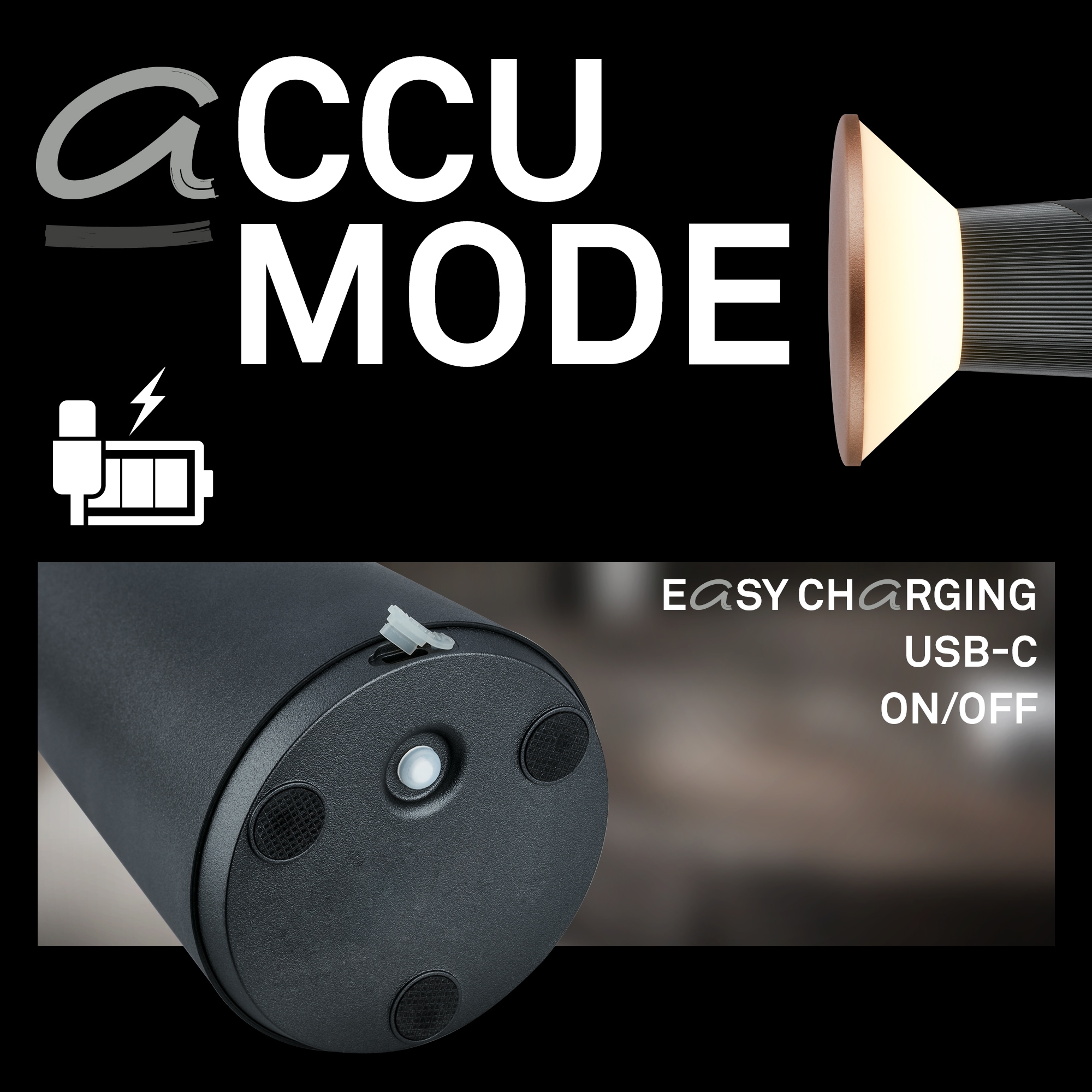 Briloner Leuchten LED Tischleuchte »PILIA« LED-Board 1 Stk. Warmweiß 15x24 cm, Akku tauschbar, Indoor/Outdoor, Wohnzimmer, Balkon