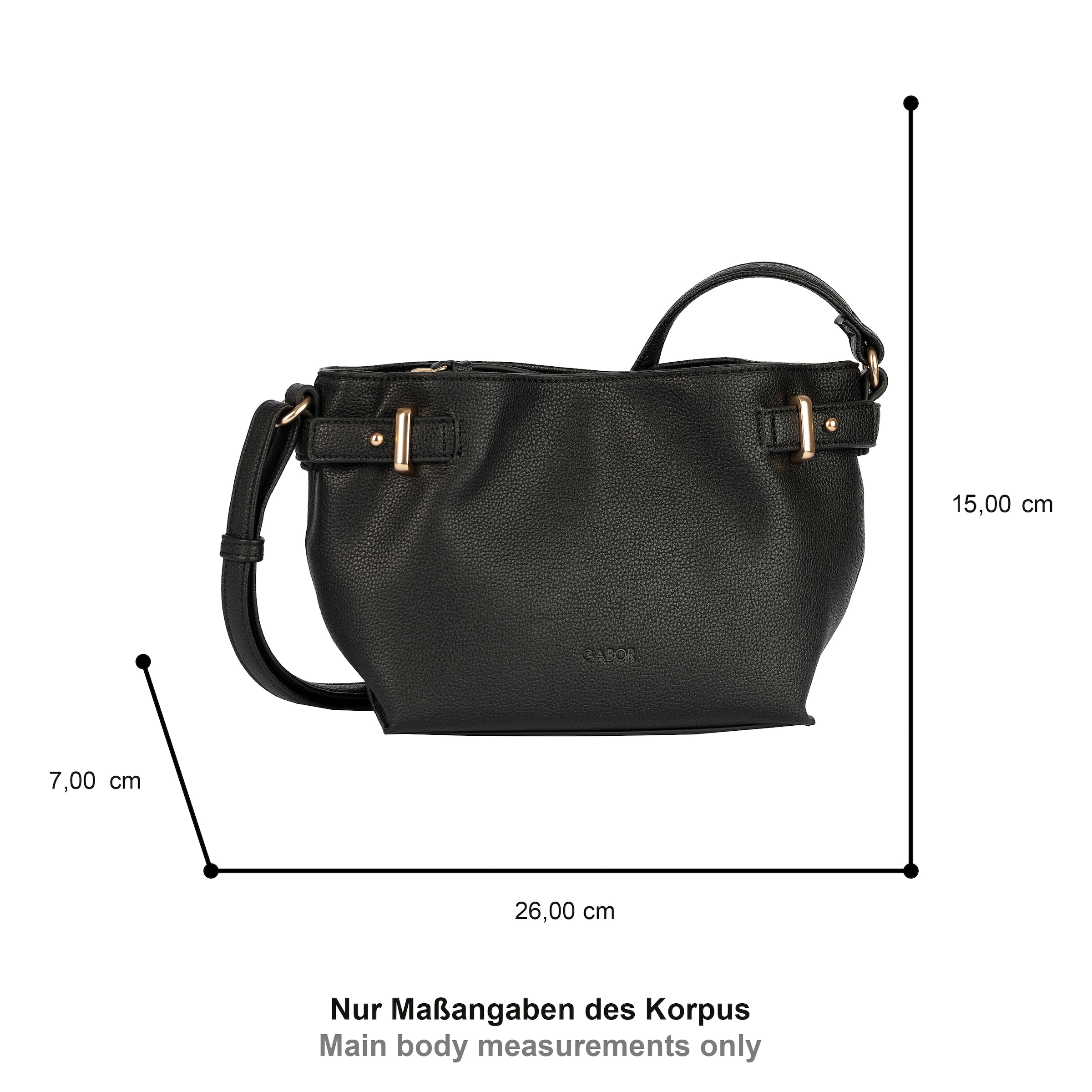 Gabor Umhängetasche »Astea« lässiger Schnitt mit matten Beschlägen & Kontrastkante auf Lederimitat