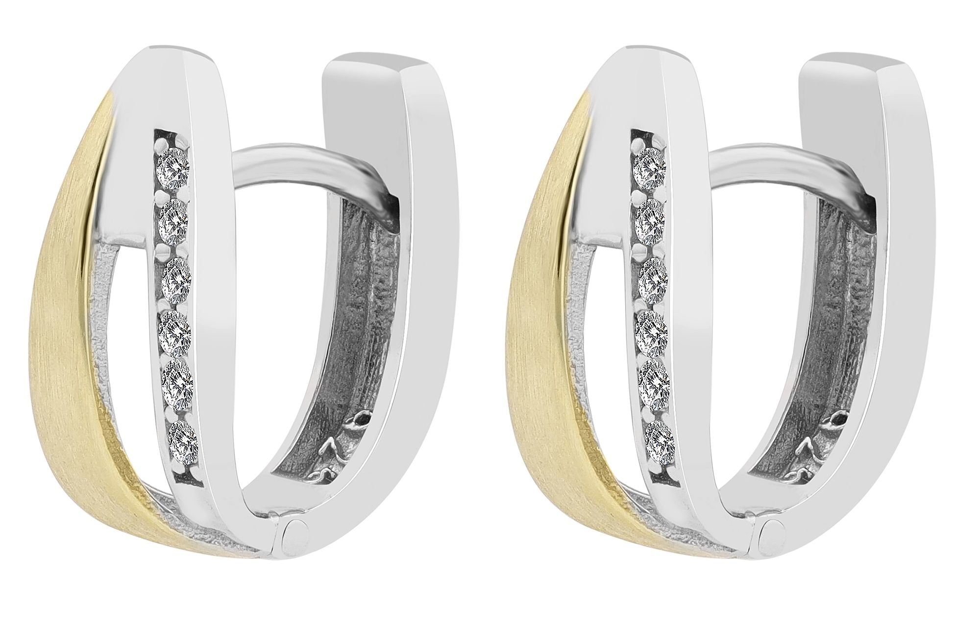 Adelia´s Paar Creolen »Damen Ohrringe ¿ Klappcreole aus 925 Silber mit Zirkonia«