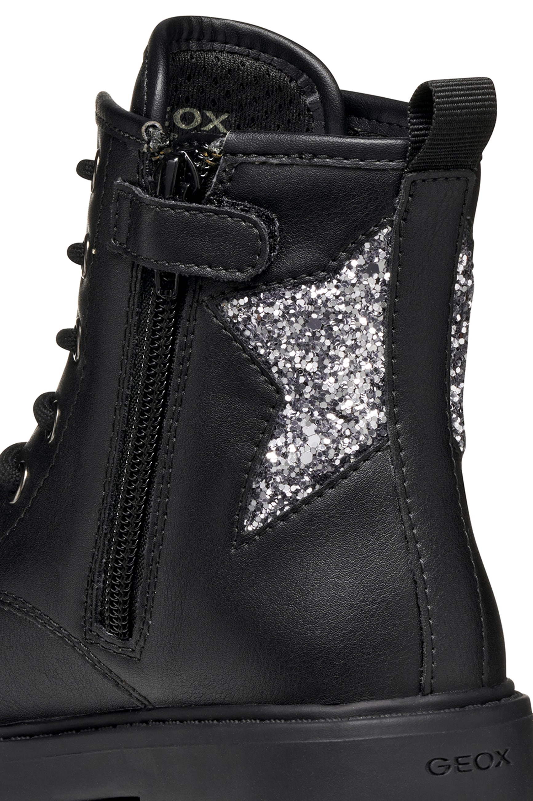 Geox Schnürboots »J CASEY GIRL«  Schnürstiefelette mit Glitter-Stern, Größenschablone zum Download