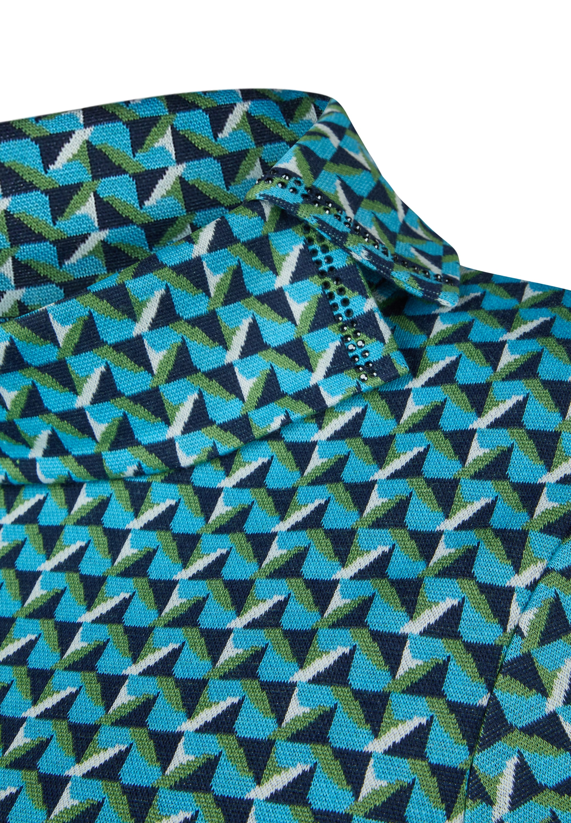 Rabe 3/4-Arm-Shirt mit geschlitztem Rollkragen und Minimal Print