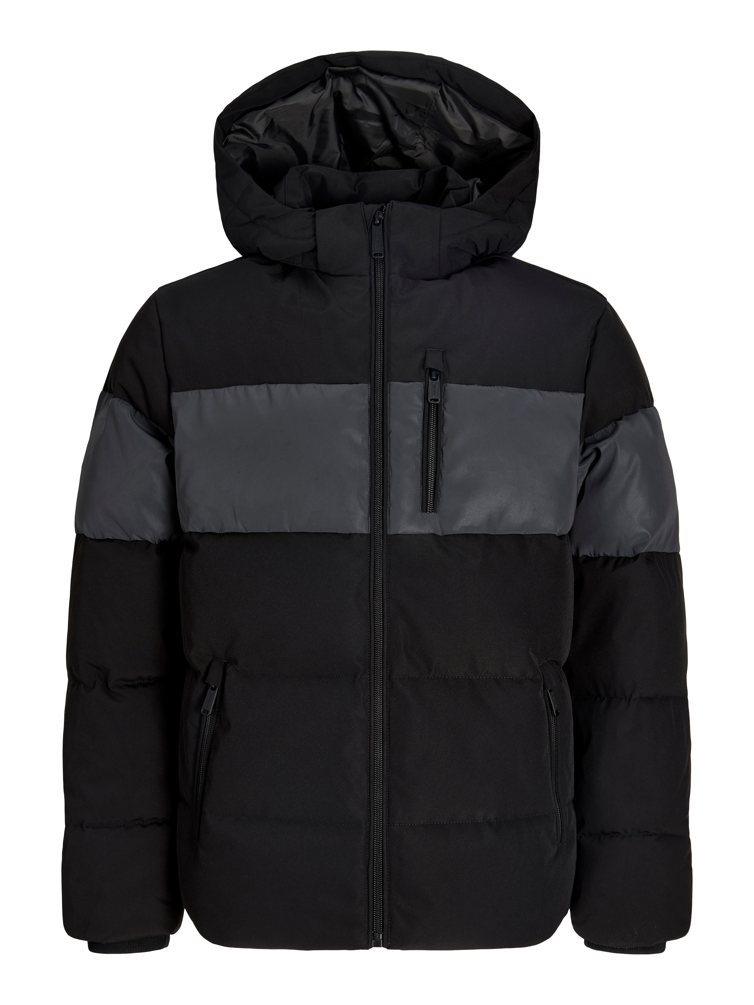 Jack & Jones Junior Steppjacke »JJEBECKS REFLECTIVE PUFFER JNR« mit Kapuze Kunstfaser, mit reflektierenden Details