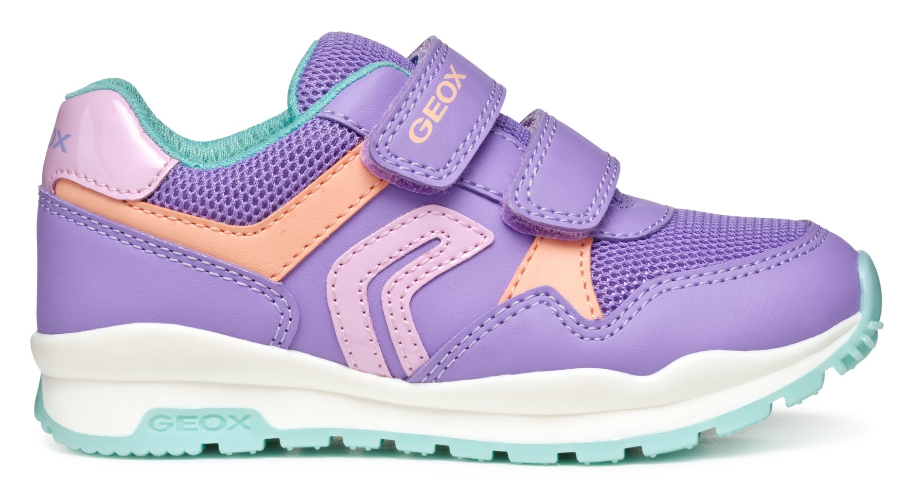 Geox Sneaker »J PAVEL GIRL«, Freizeitschuh, Klettschuh in bunter Farbkombination