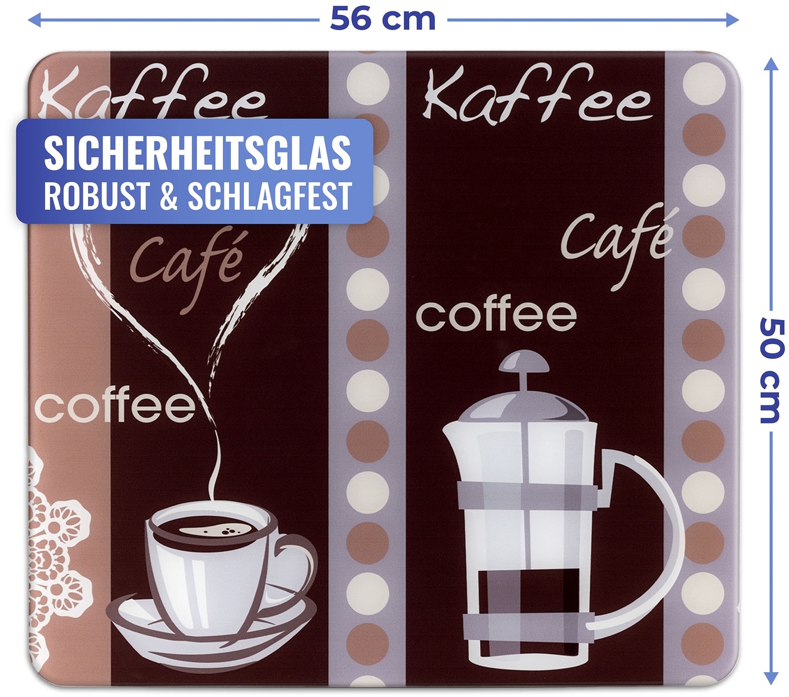 Maximex Schneide- und Abdeckplatte »Modell Kaffeeduft« Spritzschutz, Herdblende, Schneidbrett, für Glaskeramik-Kochfelder