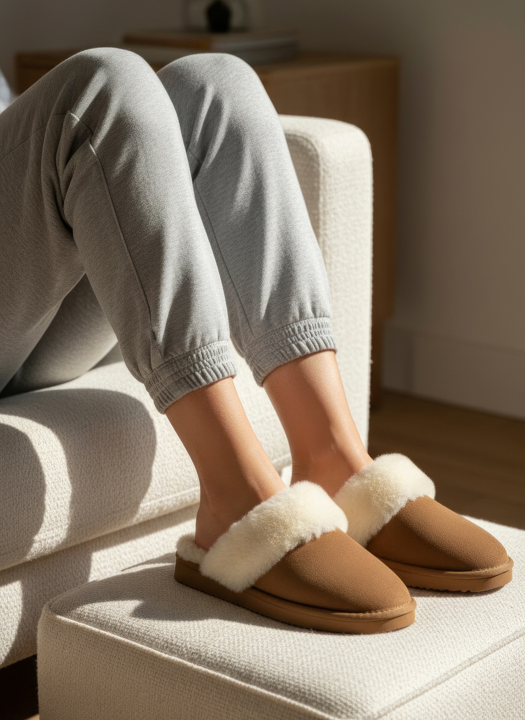 Vivance Dreams Pantolette »Pantoffeln, Clogs, Schlappen, Hausschuh,«  mit kuscheligem Lammfell aus Leder