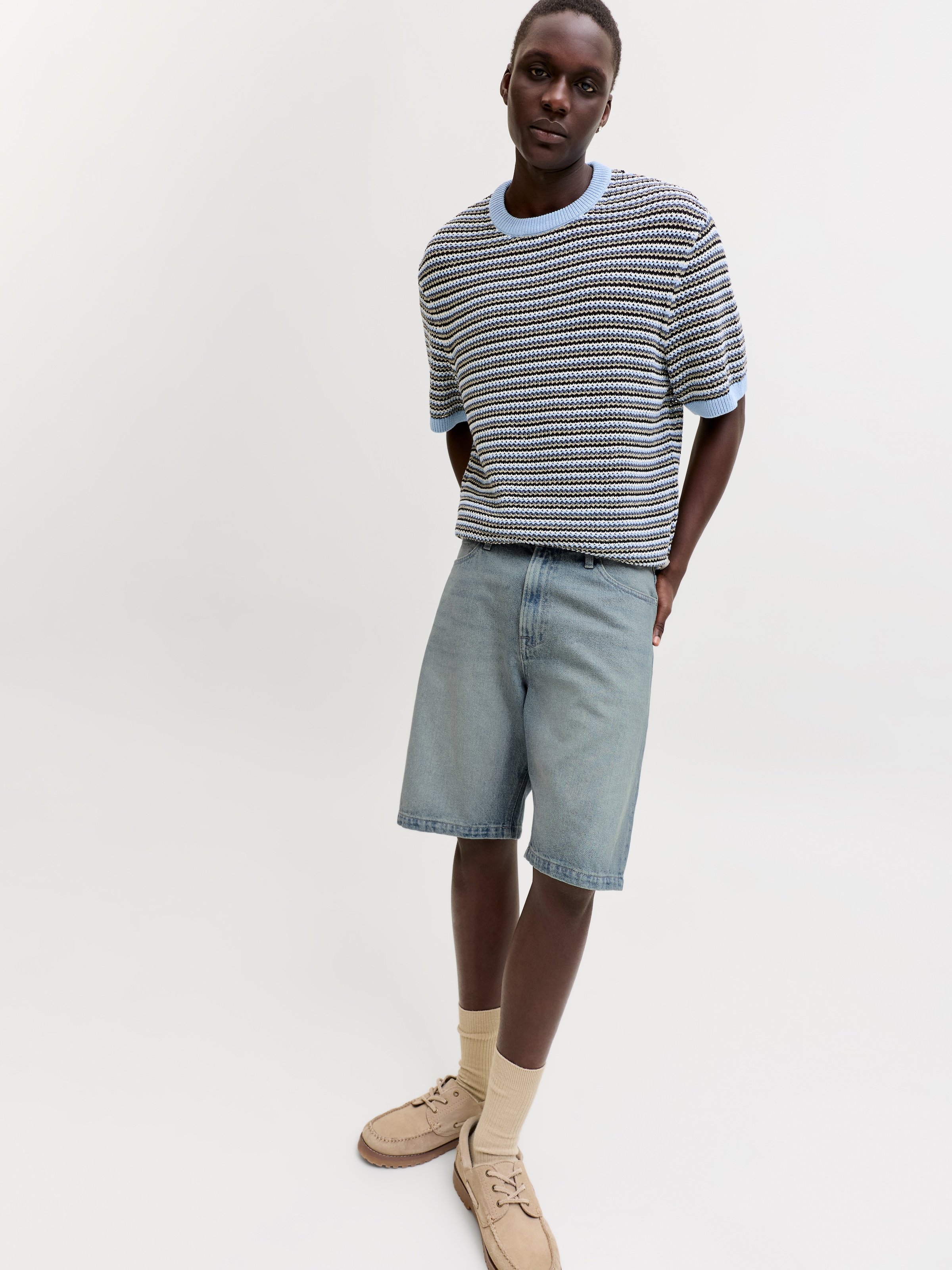 Jack & Jones Jeansshorts »JJIALEX JJCREW SHORTS AT 249 ST LN« Baumwolle, baggy fit