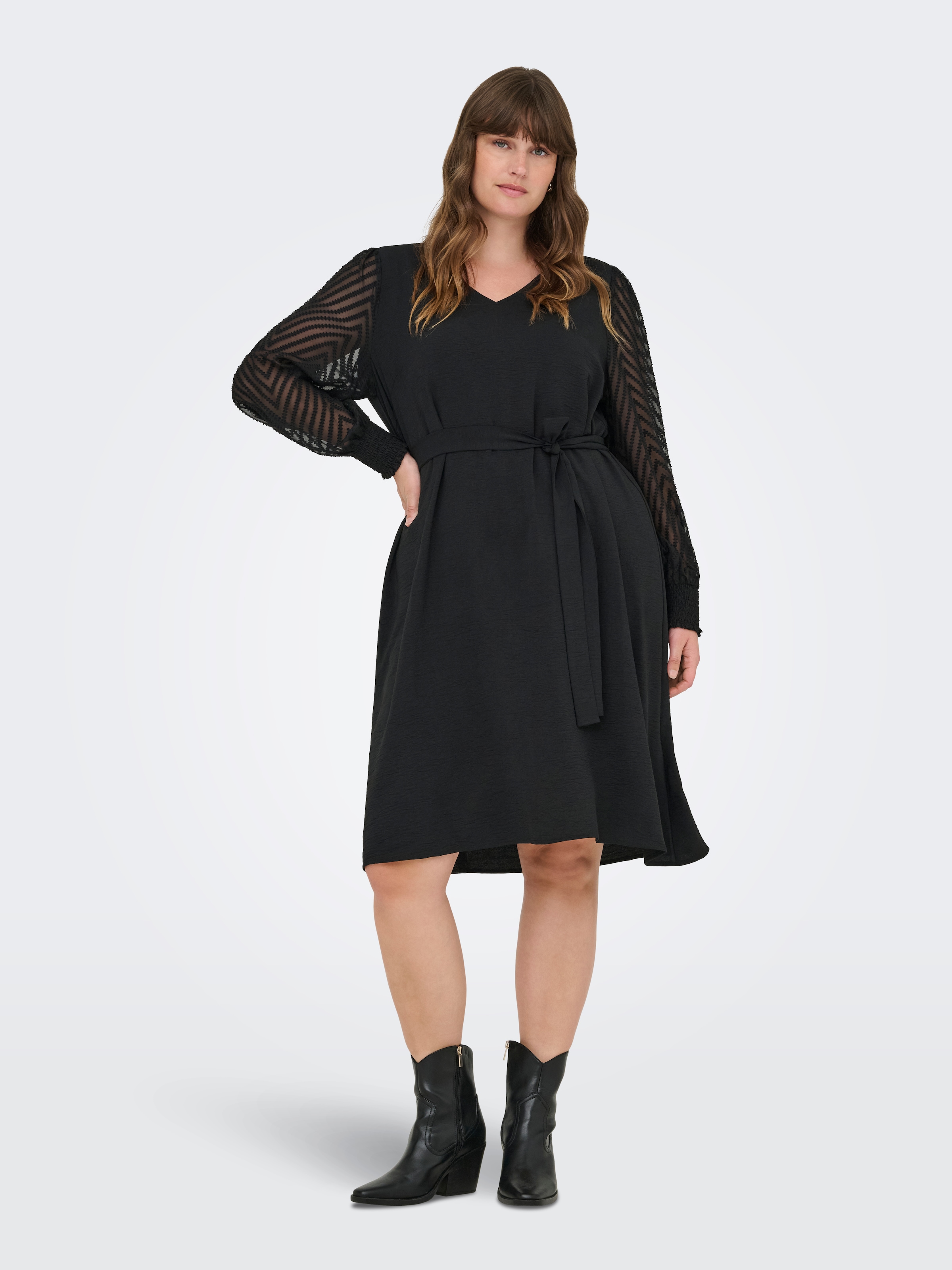 ONLY CARMAKOMA Midikleid »CARMETTA LIFE LS KNEE DRESS WVN«, Sommerkleid