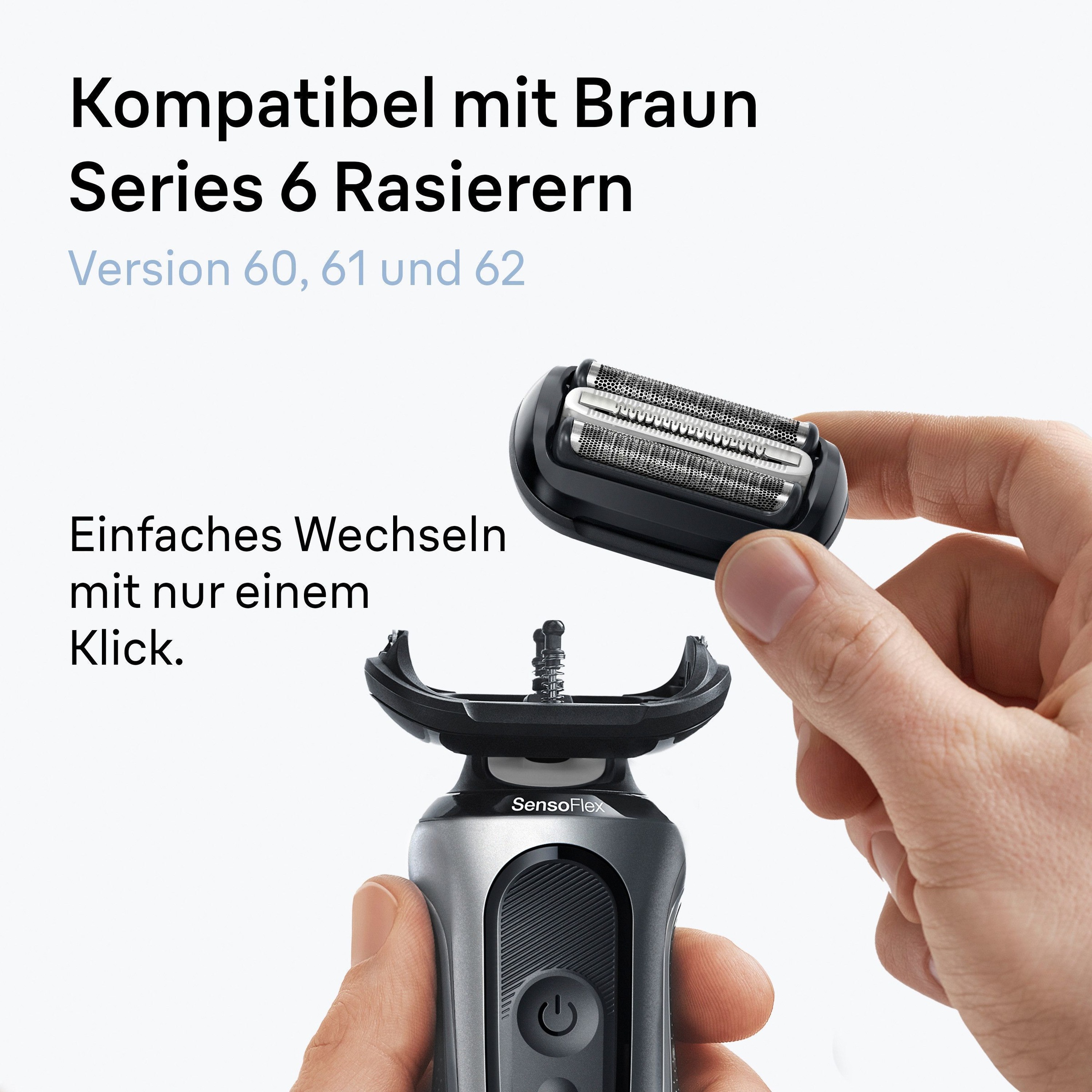 Braun Ersatzscherkopf »Series 6 64B«, Kompatibel mit Braun Series 6 Rasierern der Generation 60, 61 und 62