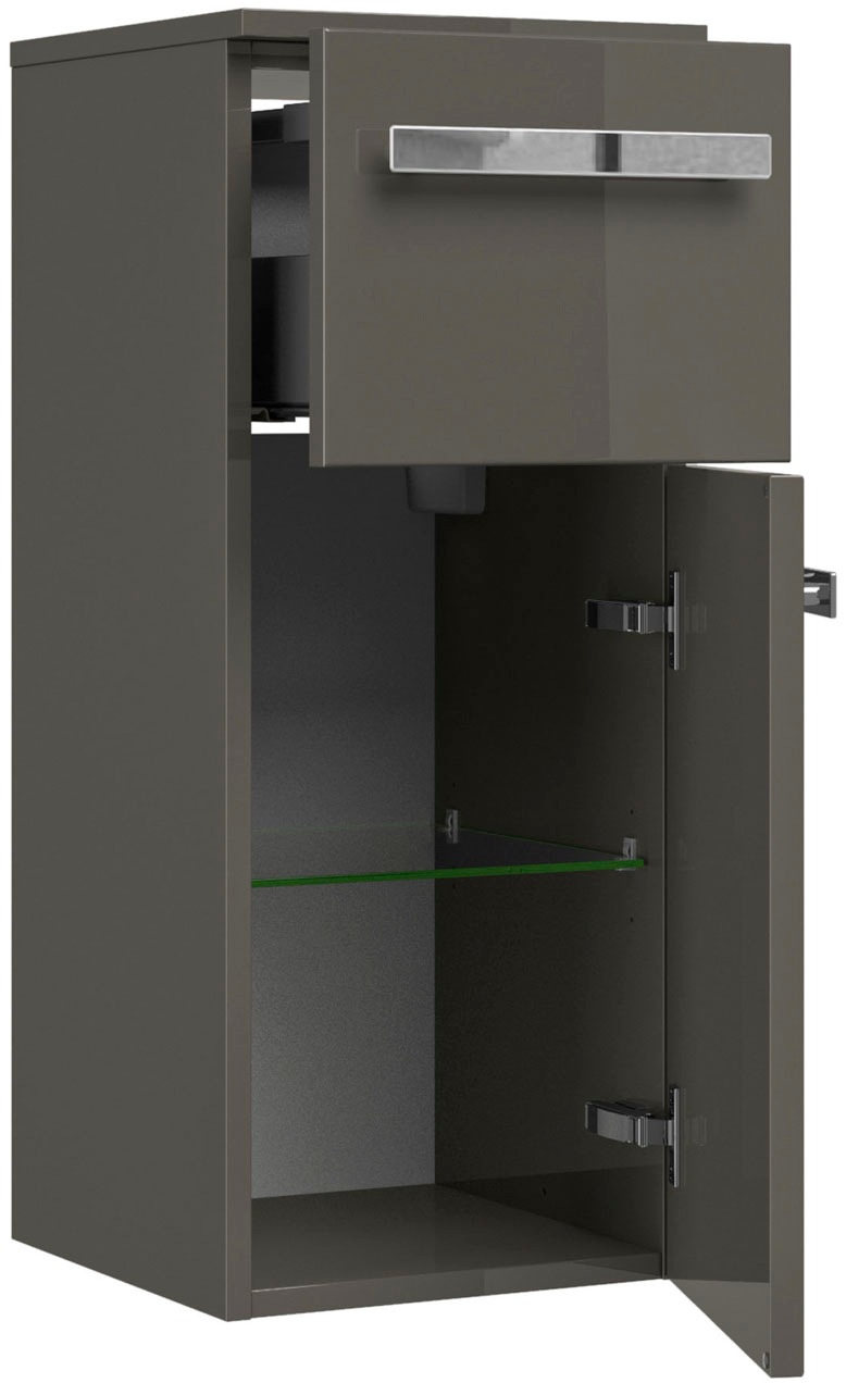 Saphir Badmöbel-Set »Serie 4005, vormontiert, Glaswaschbecken, Spiegelschrank«, (Set, 6 St.), Badezimmer-Set mit Unterschrank, Hängeschrank, Hochschrank, Türdämpfer
