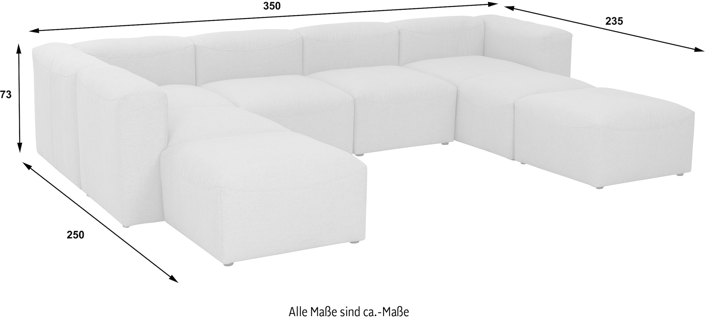 Max Winzer® Wohnlandschaft »Lena«, (Spar-Set, 7 St.), Sofa-Set 01 aus 7 Sitz-Elementen, individuell kombinierbar