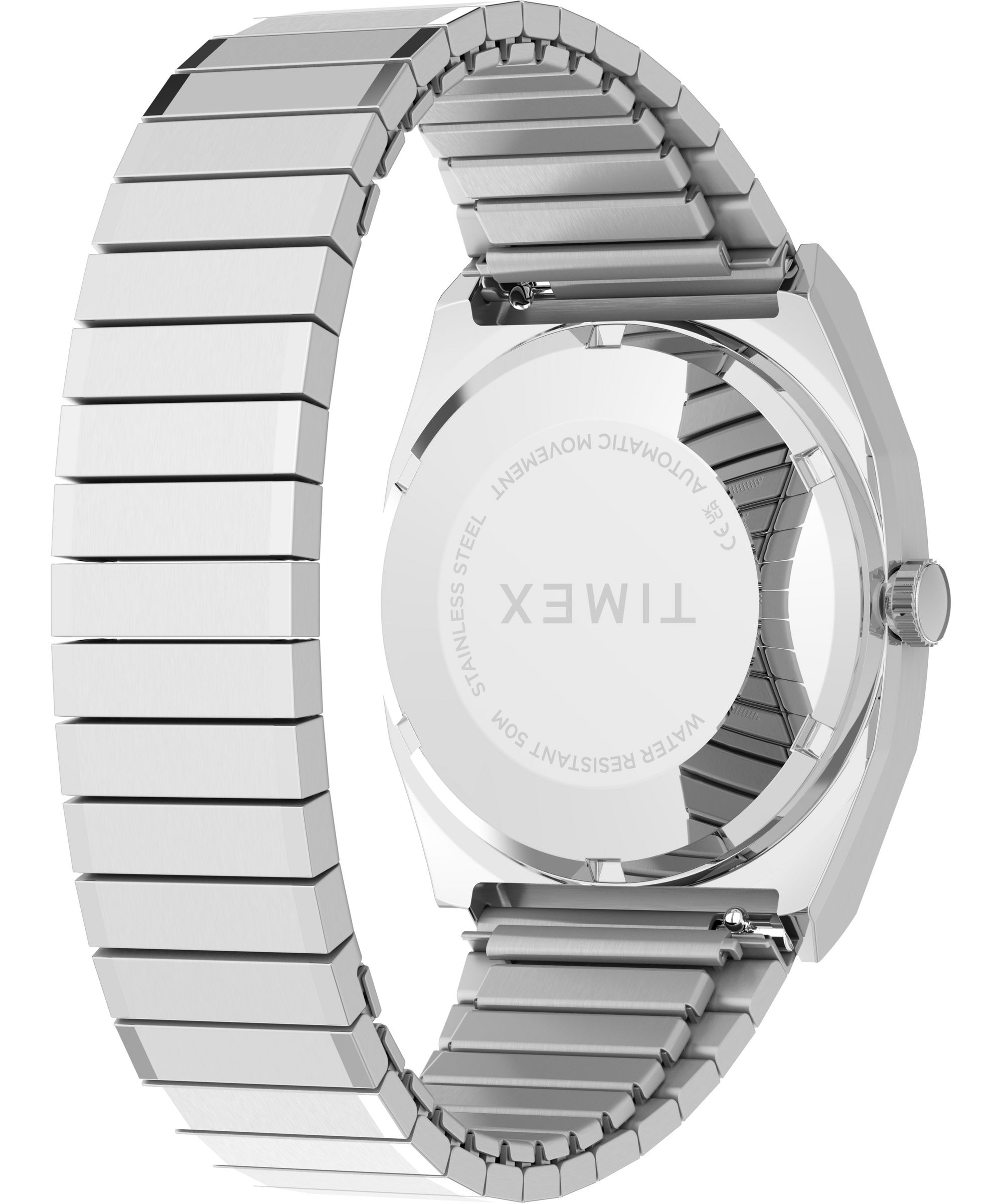 Timex Automatikuhr »E Line« Armbanduhr, Herrenuhr, Mechanische Uhr, Edelstahlarmband, analog, Tag